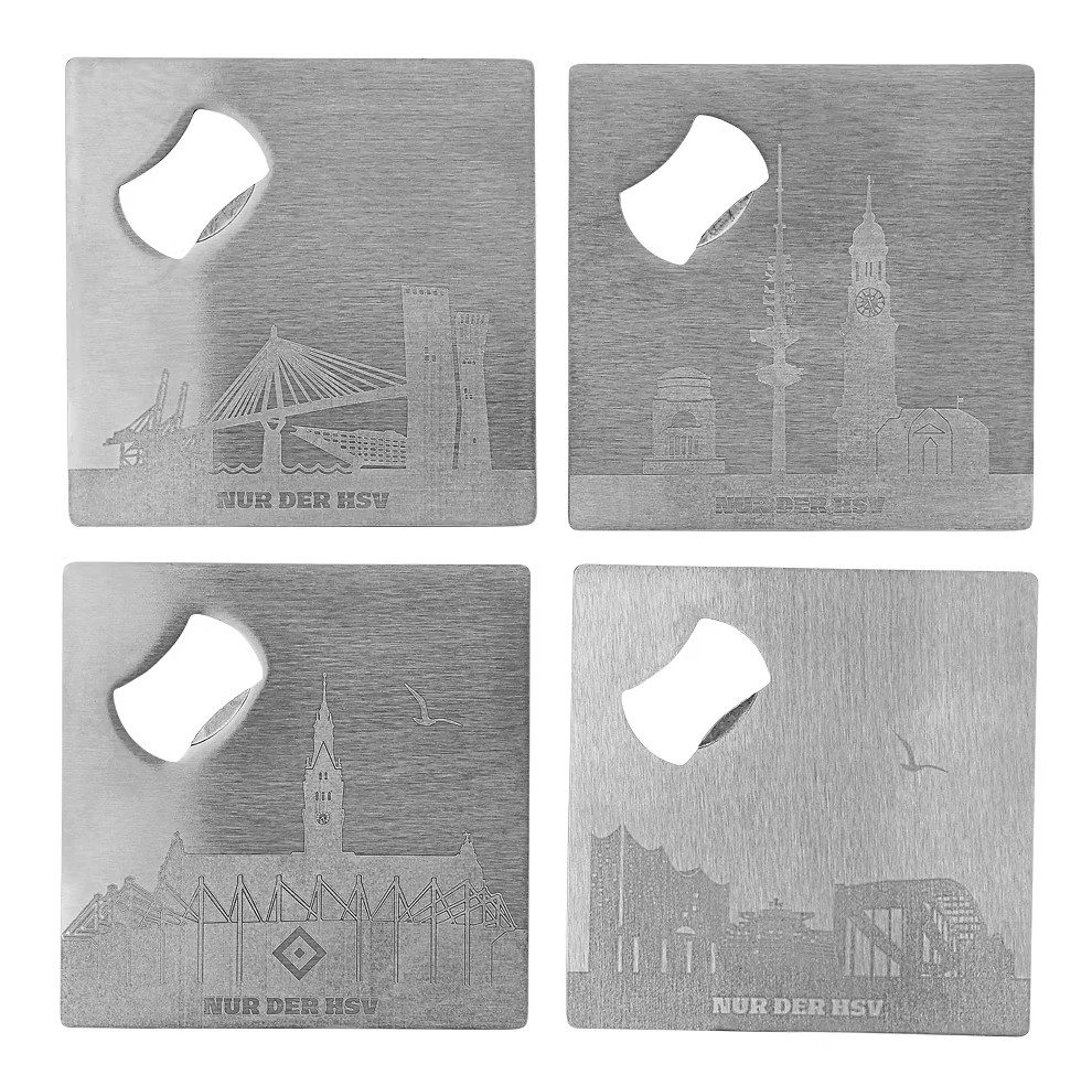 HSV Tasse HSV Untersetzer Metall 4er Set