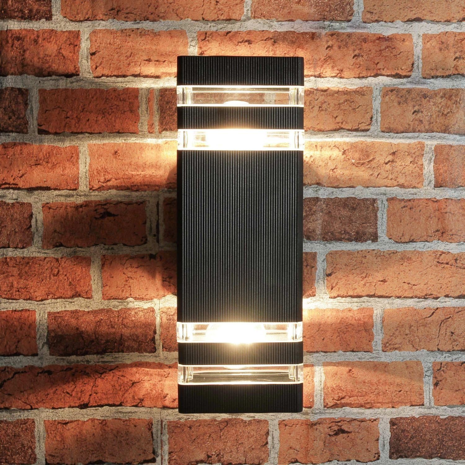 Licht-Erlebnisse Außen-Wandleuchte RIO, ohne Leuchtmittel, Moderne Wandlampe Up & Down für außen eckig in Anthrazit Lampe – Bild 5 von 5