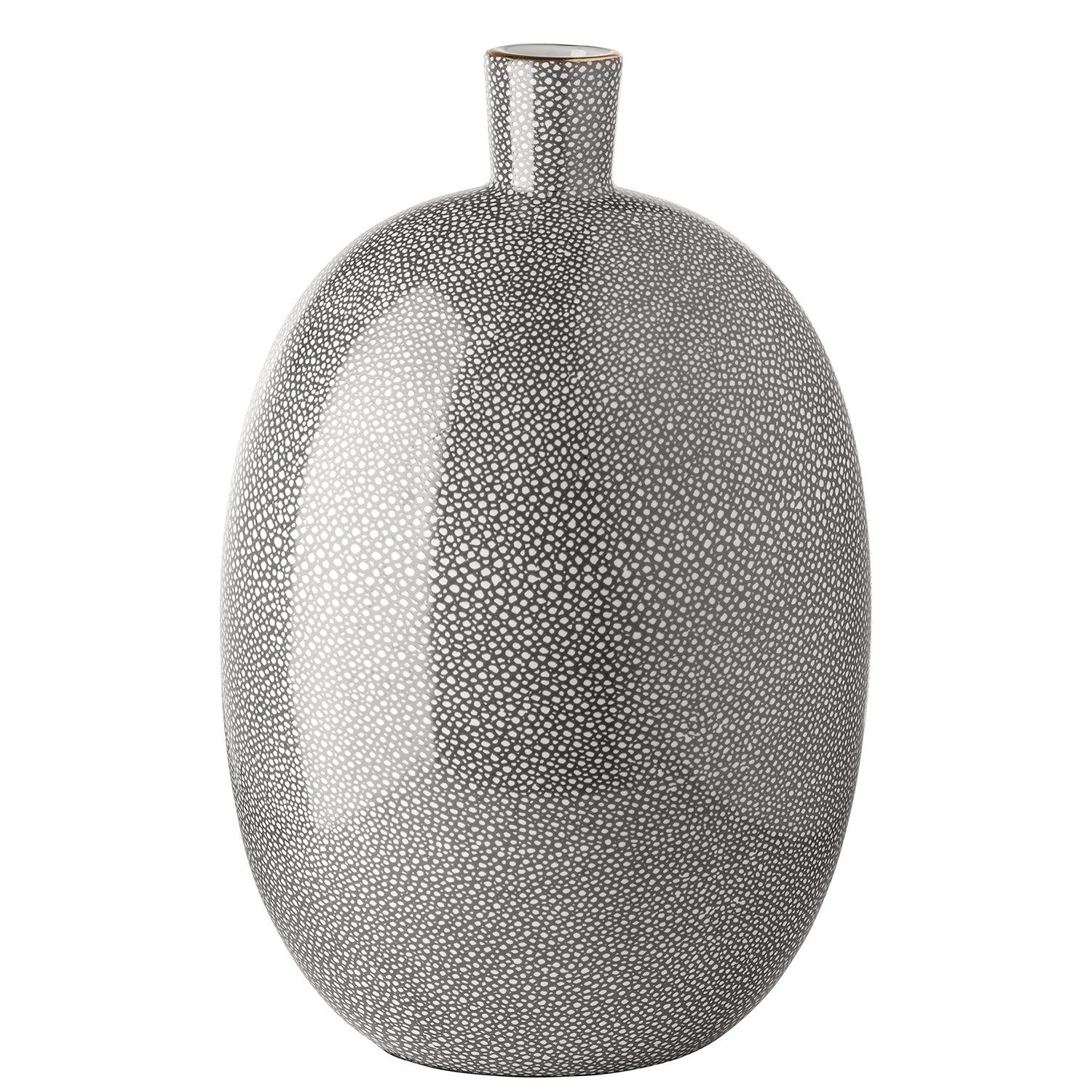 Fink Dekovase ATHINA Vase - H. 37cm - grau - Porzellan - Blumenvase - Dekovase (1 St., Blumengefäß - Blumenbehälter), Keramikvase - Dekovase für Blumen - Elegante Blumenvase aus Keramik