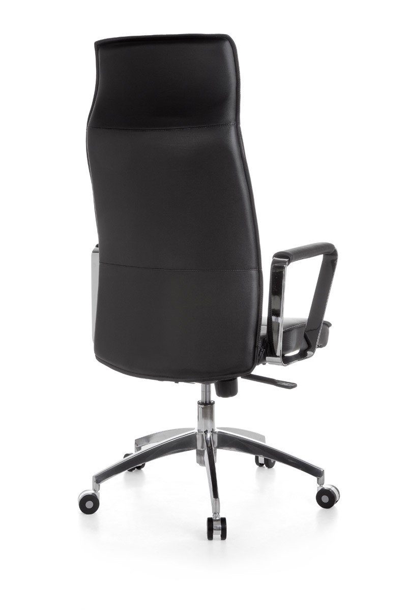 Amstyle Drehstuhl SPM1.137 (Echtleder Modern), kg Chefsessel XXL mit Bürostuhl 120 Armlehne Schreibtischstuhl Drehbar, Schwarz
