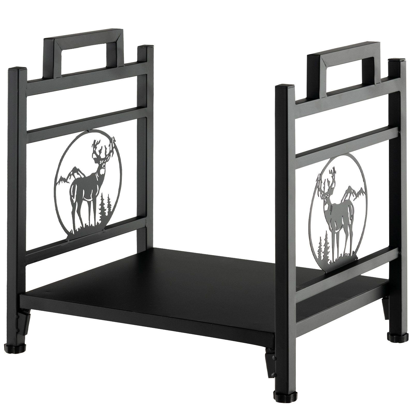 COSTWAY Kaminholzregal Brennholzregal, aus Metall, mit Griffen günstig online kaufen