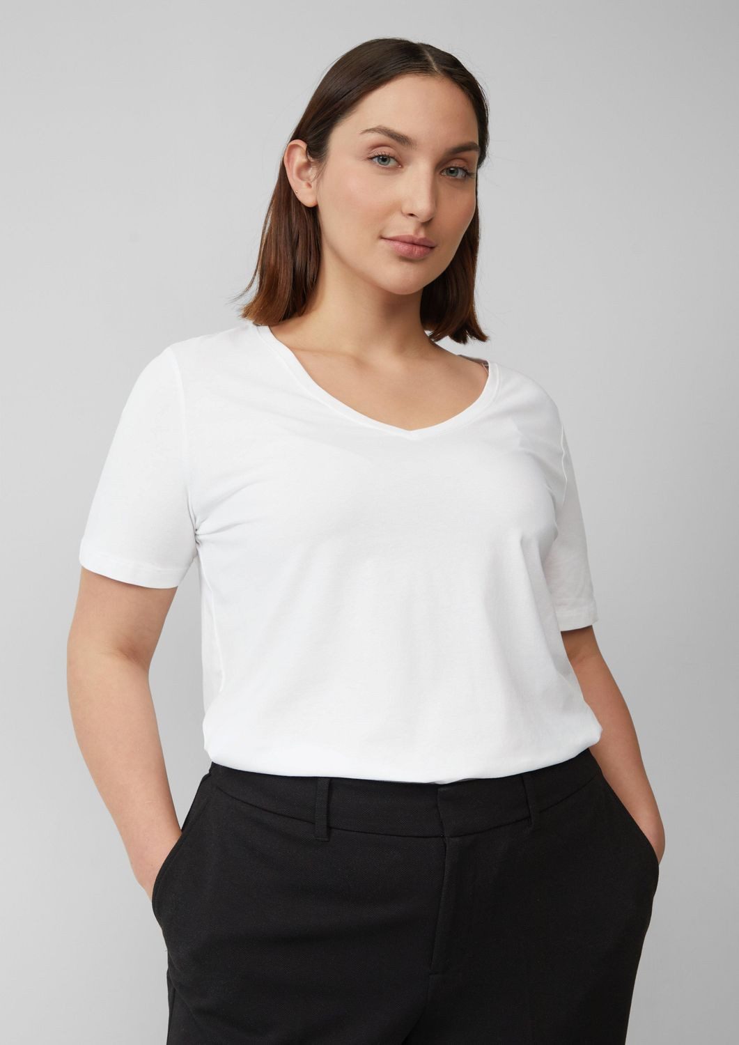 s.Oliver T-Shirt CURVE (2-tlg) V-Ausschnitt, kurzarm, günstig online kaufen