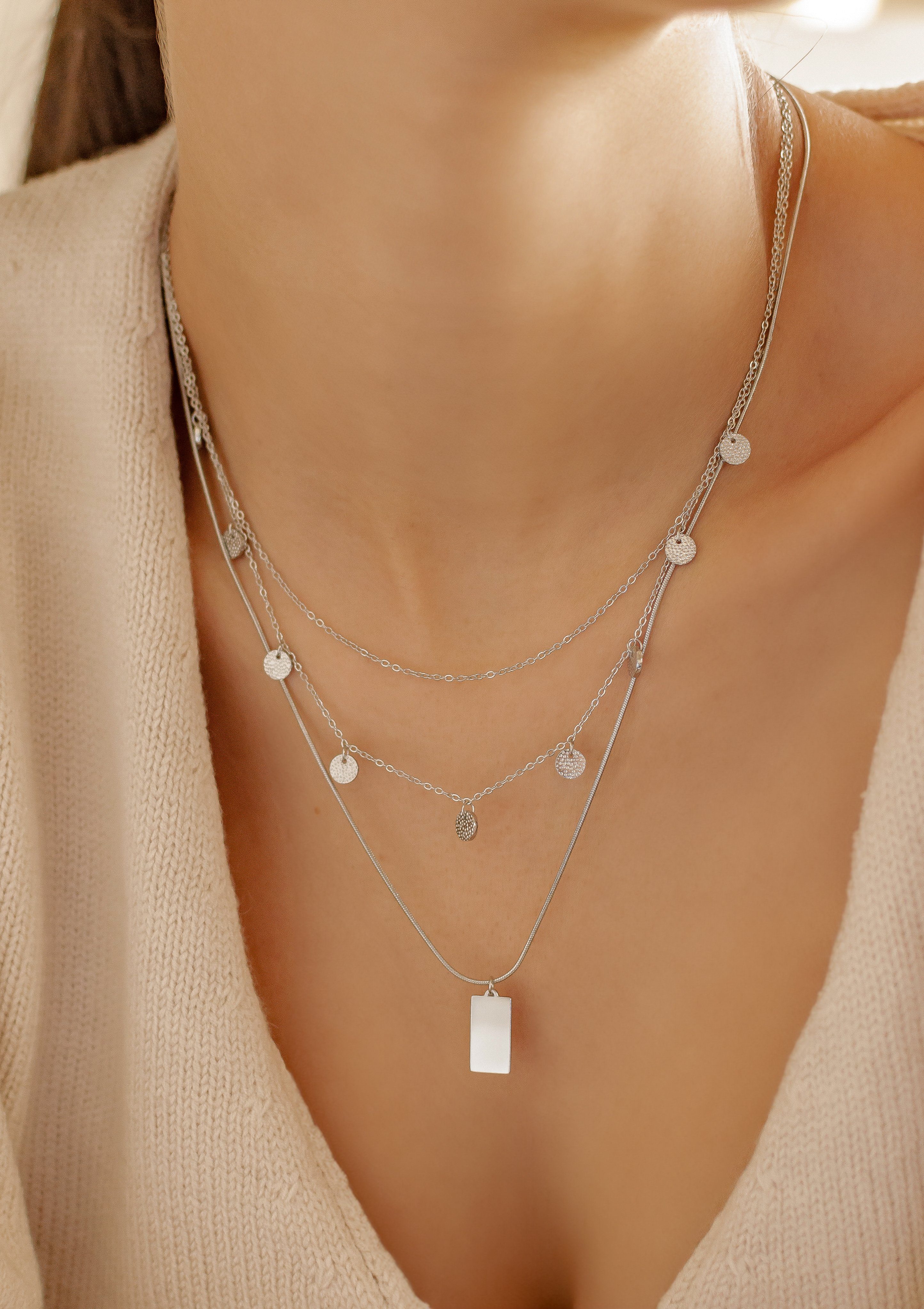 Hey Happiness Charm-Ketten-Set 2er Damen Layer günstig online kaufen