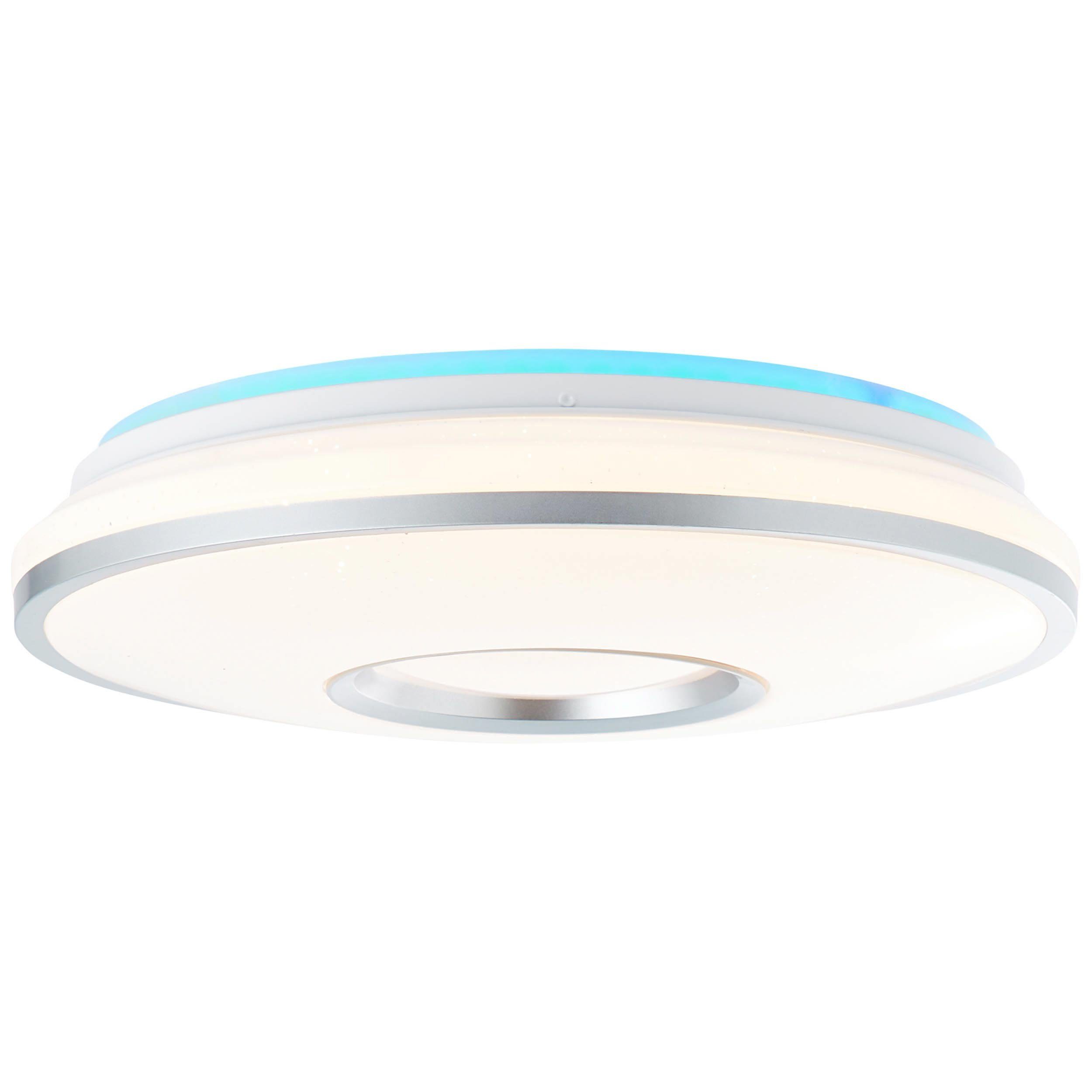 Brilliant Deckenleuchte Visitation, 3000-6500K, Lampe Visitation LED  Deckenleuchte 39cm weiß-silber 1x 24W LED integ