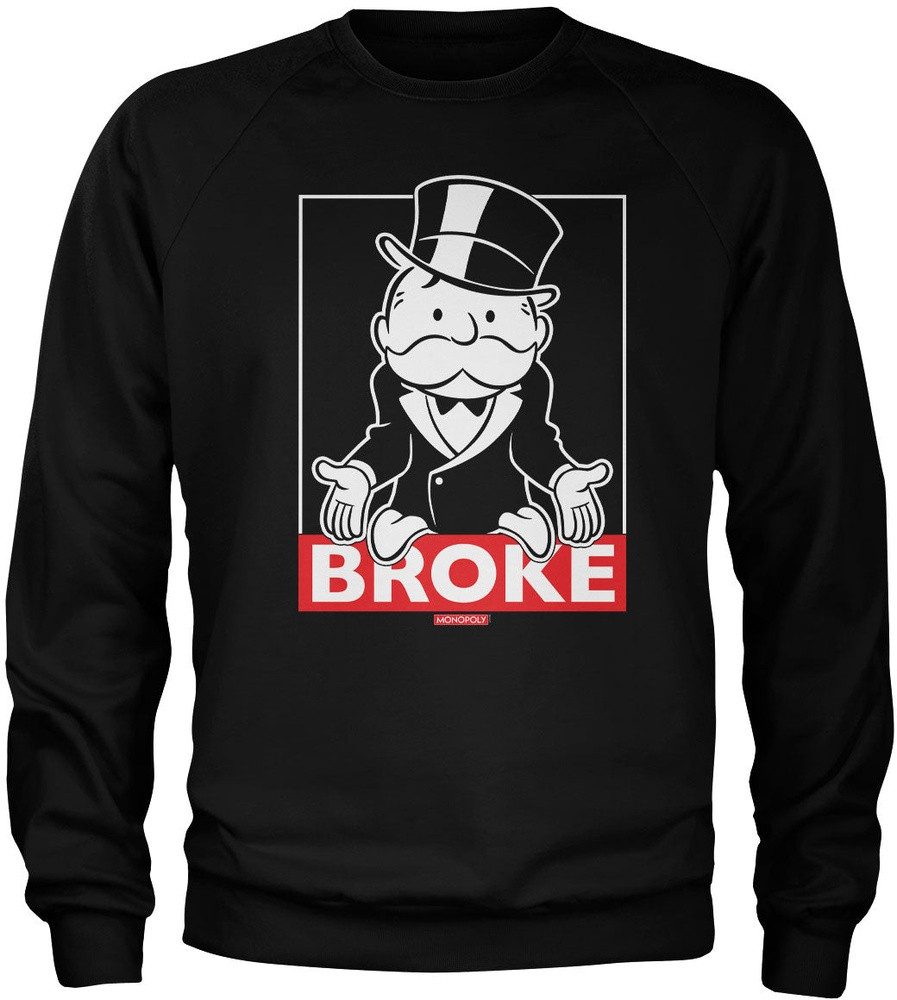 Monopoly Rundhalspullover Mr Monopoly BROKE Sweatshirt