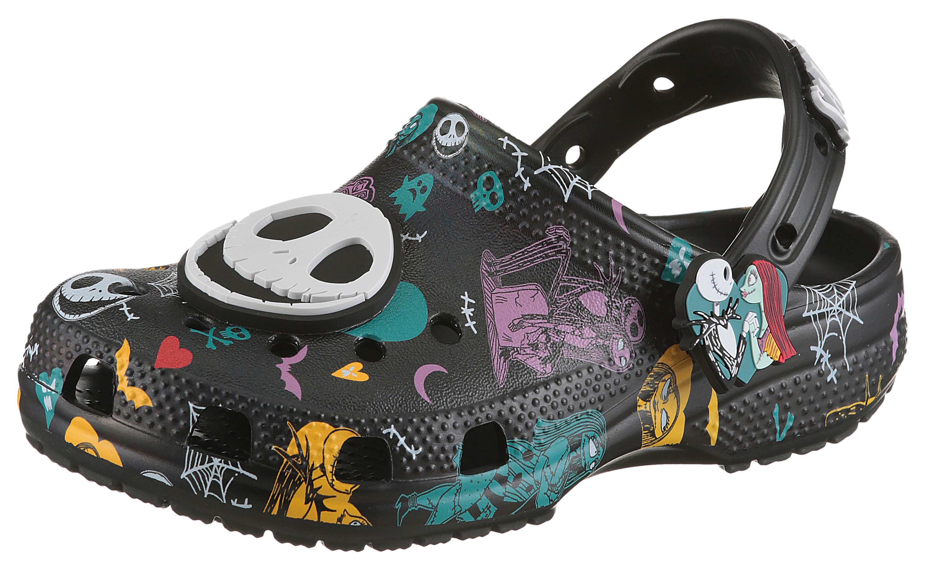 Crocs Nightmare Multi Classic Clog Clog Hausschuh mit bunten Halloween-Motiven