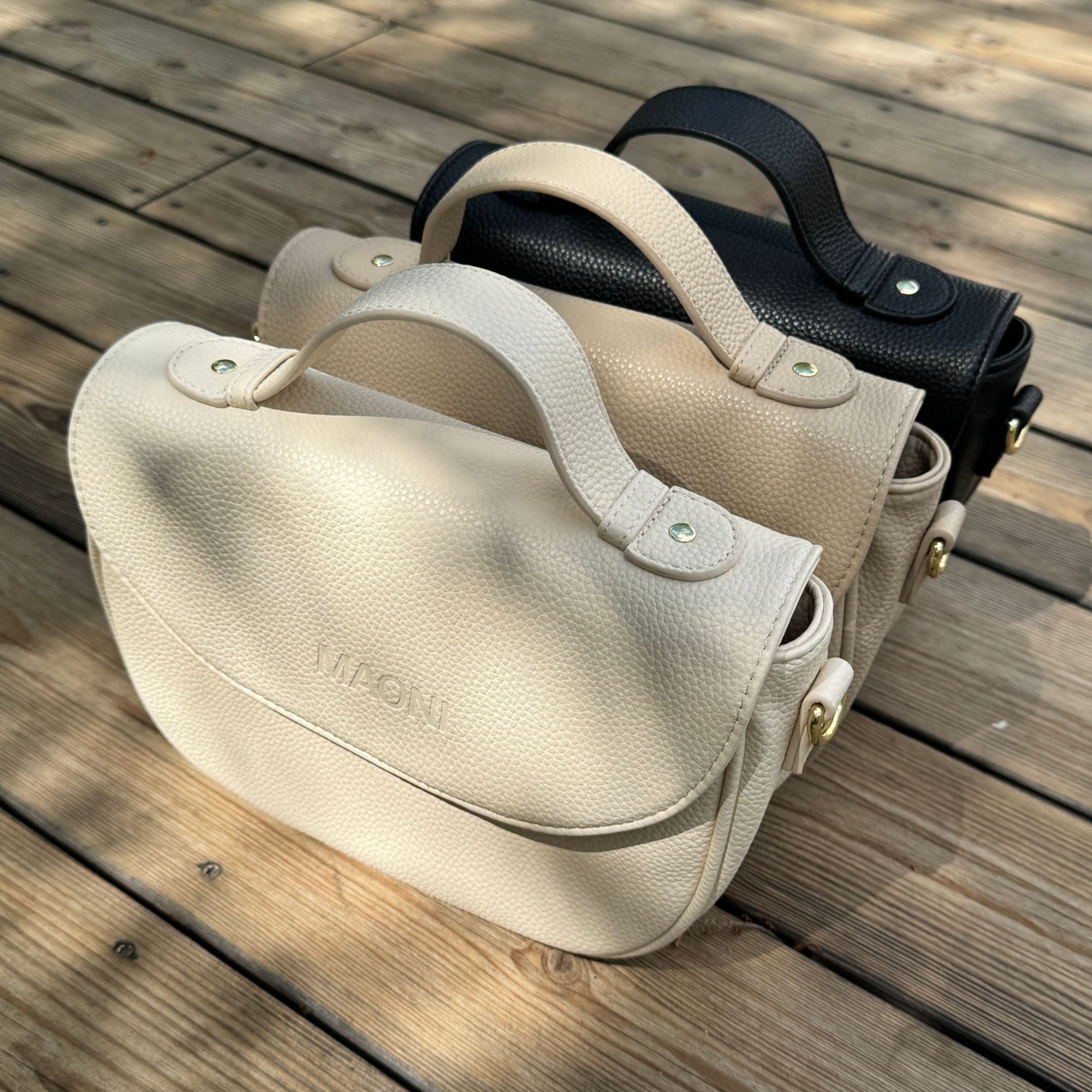 MAONI Handtasche Halfmoon Bag, vegan, Taschengurt austauschbar