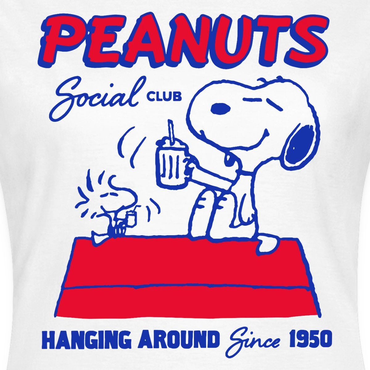 Spreadshirt T-Shirt Peanuts Snoopy Woodstock Social Club Since 1950 Frauen T-Shirt (1-tlg) Slim Fit, fällt klein aus