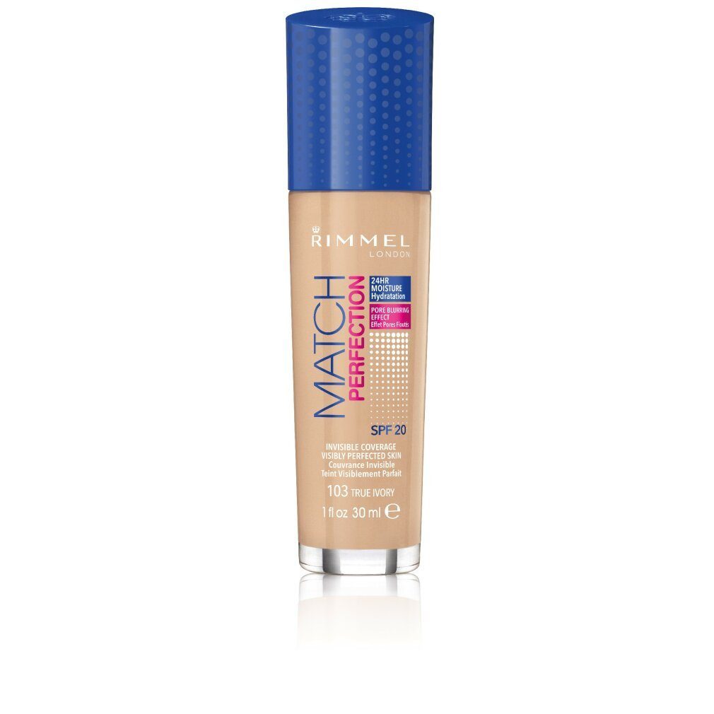 Rimmel London Foundation Match Perfection Foundation Spf20 103 True Ivory 30ml
