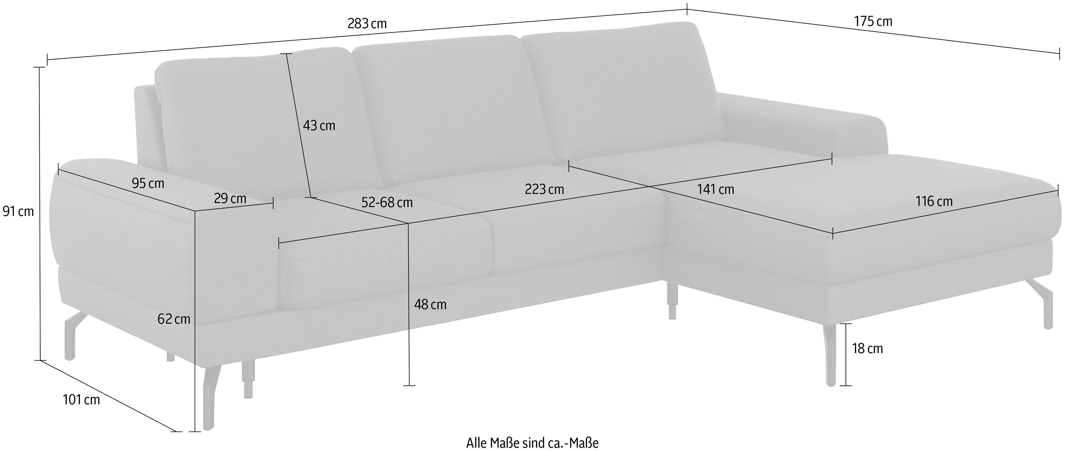 inklusive sit&more Sitzhöhe Cinturo, und Federkern, cm Ecksofa 48 Sitztiefenverstellung