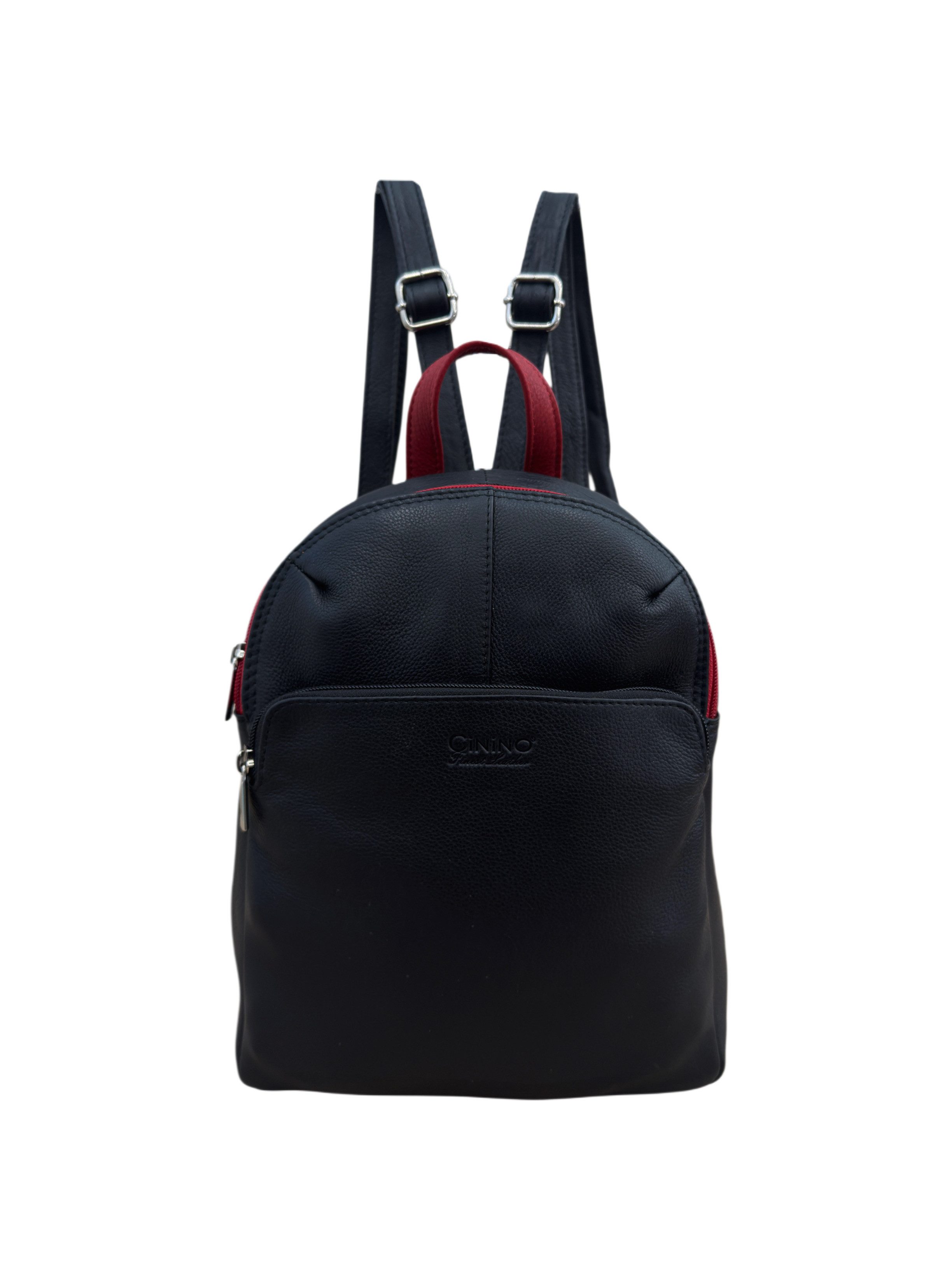 Cinino Cityrucksack C6104, Damen City-Rucksack aus echtem Rindleder