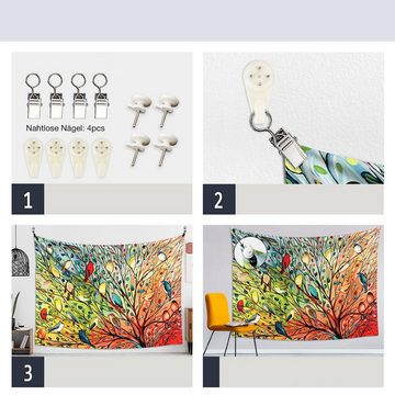 Wandteppich Singvögel Wandteppich, vers. Größen, Wandbehang, GalaxyCat, rechteckig, Höhe: 1300 mm, Wandbehang mit Vögeln