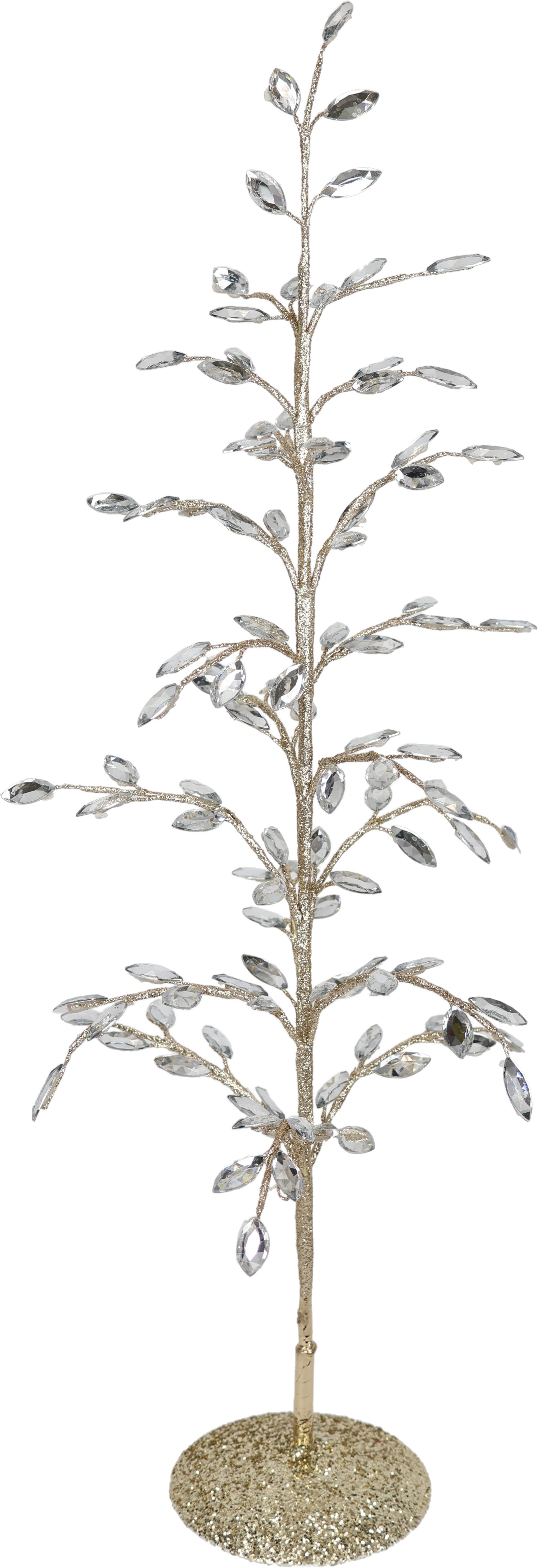 Kunstbaum Dekobaum mit Acryl-Steinchen, I.GE.A., Höhe 61 cm, und Glimmer Weihnachtsbaum Christbaum Weihnachtsdeko