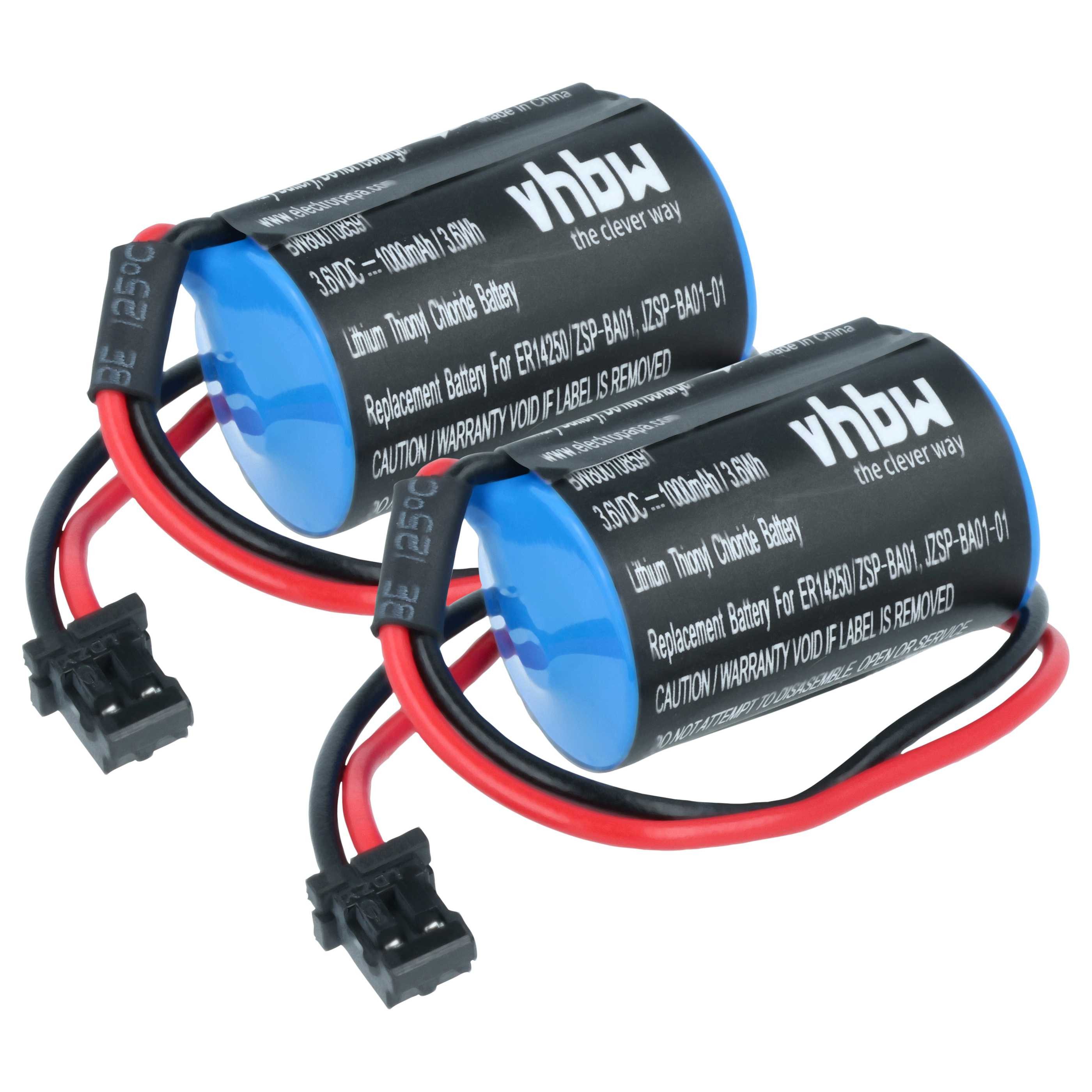 vhbw Batterie Ersatz für Omron JZSP-BA01-01, JZSP-BA01 für Elektronikgeräte Akku Batterie Li-Ion 1000 mAh (3,6 V, 2 St), Leistungsfähige Ersatz-Batterie für Industrie Controller