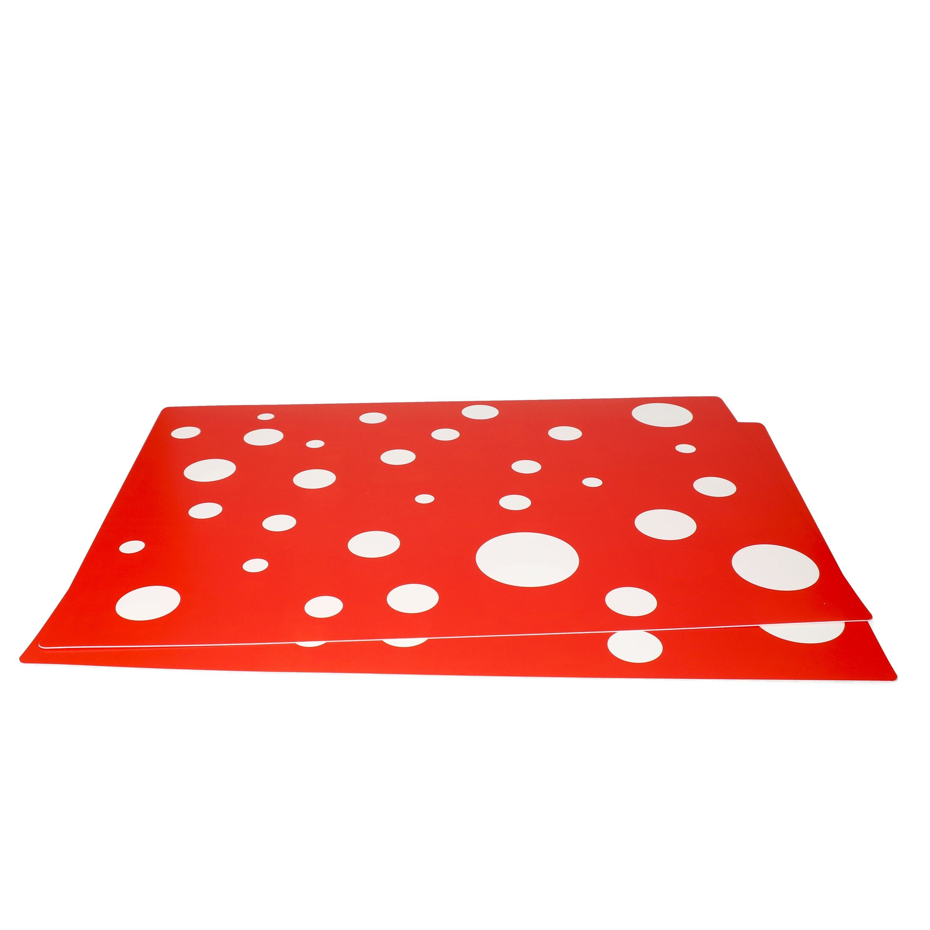 MamboCat Platzset 2er Set Tischset rot mit weißen Punkten 45 x 32 cm günstig online kaufen