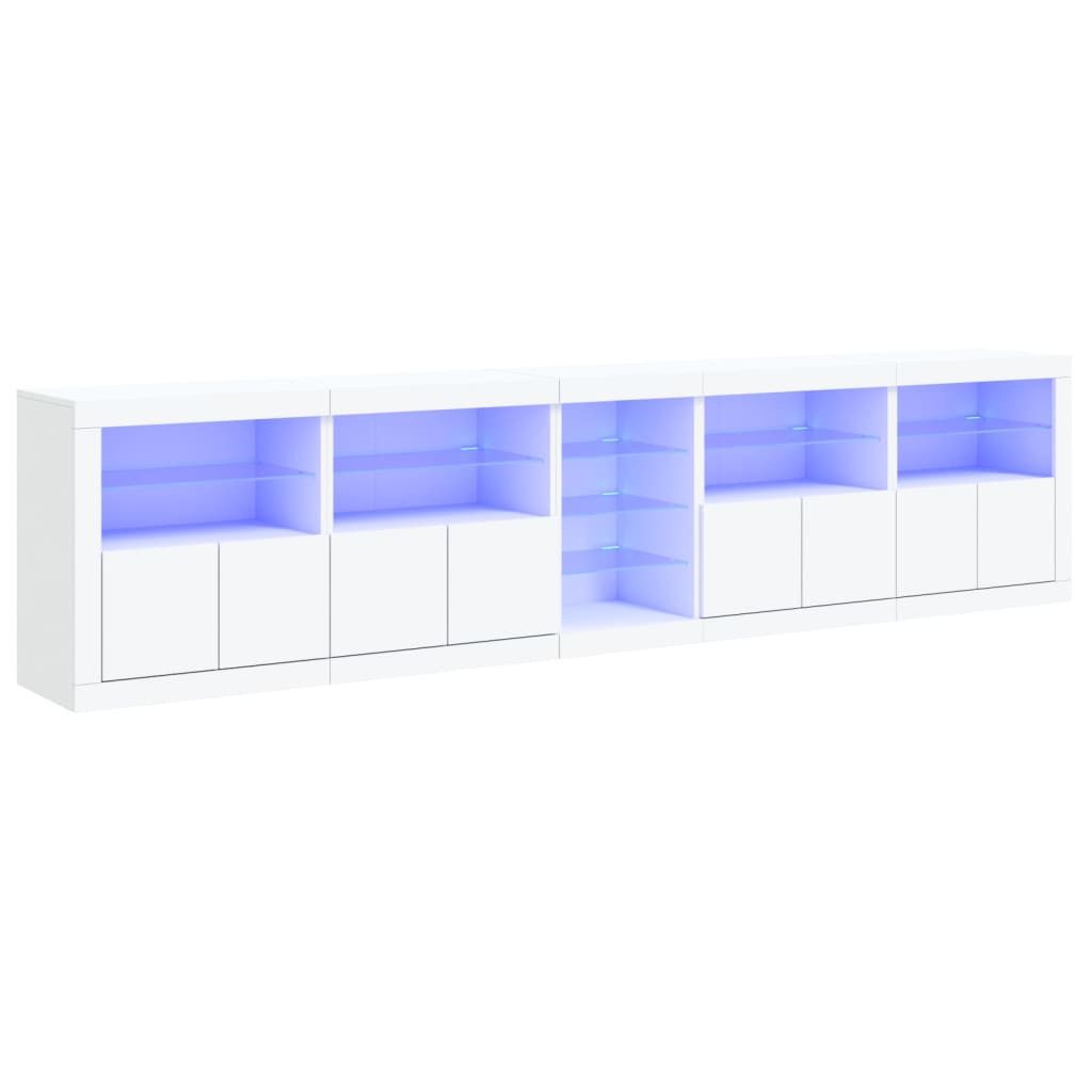 vidaXL Sideboard Sideboard mit LED-Leuchten Weiß günstig online kaufen