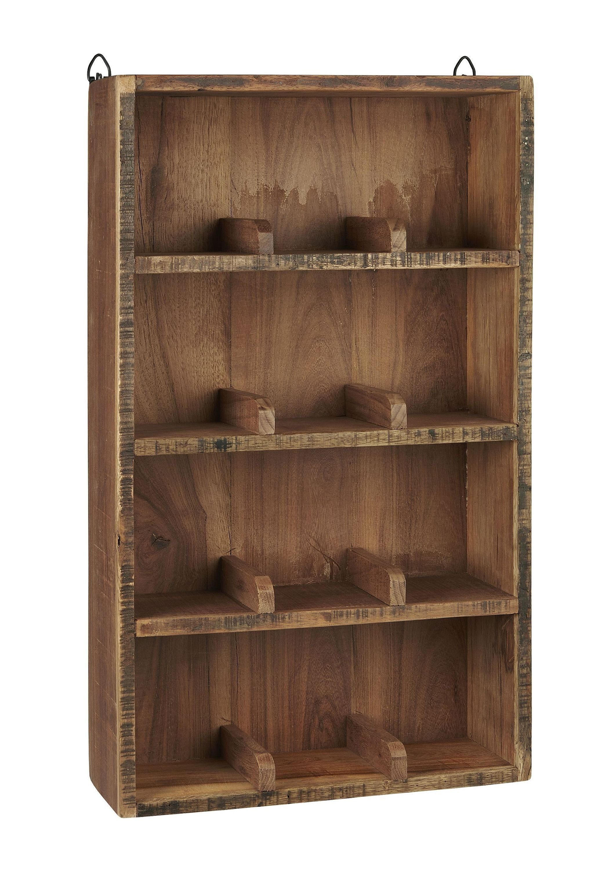 Ib Laursen Wandregal Wandregal Regal 4 Ablagen mit Fachteilern 12 Fächer Ho günstig online kaufen