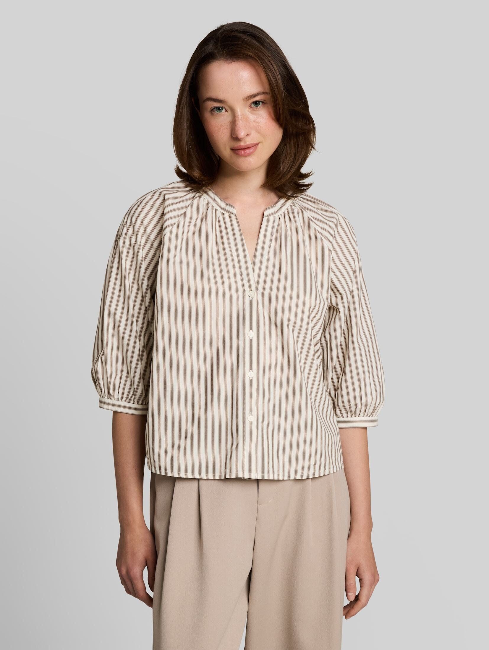 TOM TAILOR Denim Kurzarmbluse Blusen & Shirts Bluse mit Streifenmuster
