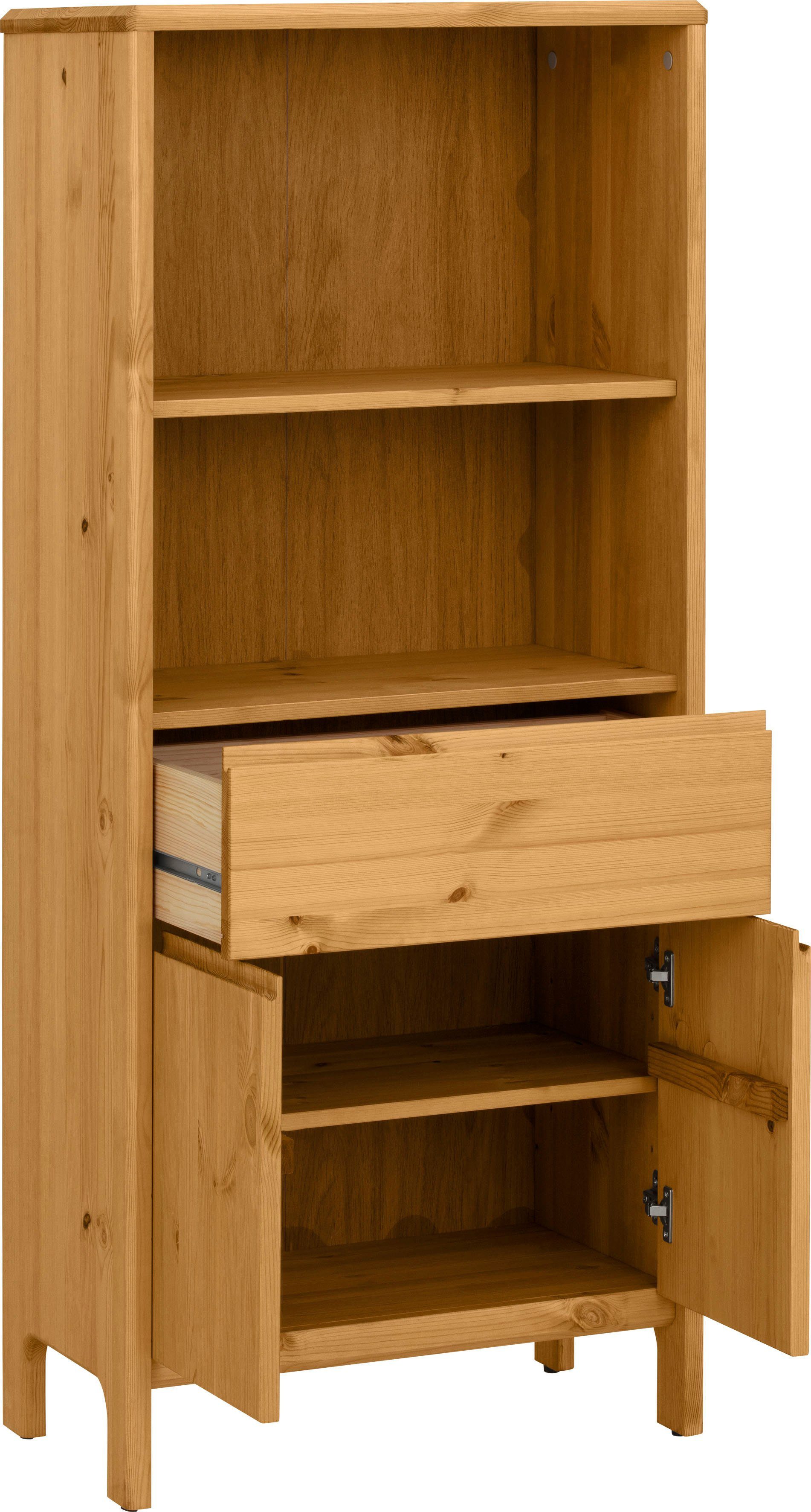 OTTO products Midischrank Jorrick Breite 60 cm, Massivholz Kiefer mit Bio Öl/Wachs behandelt