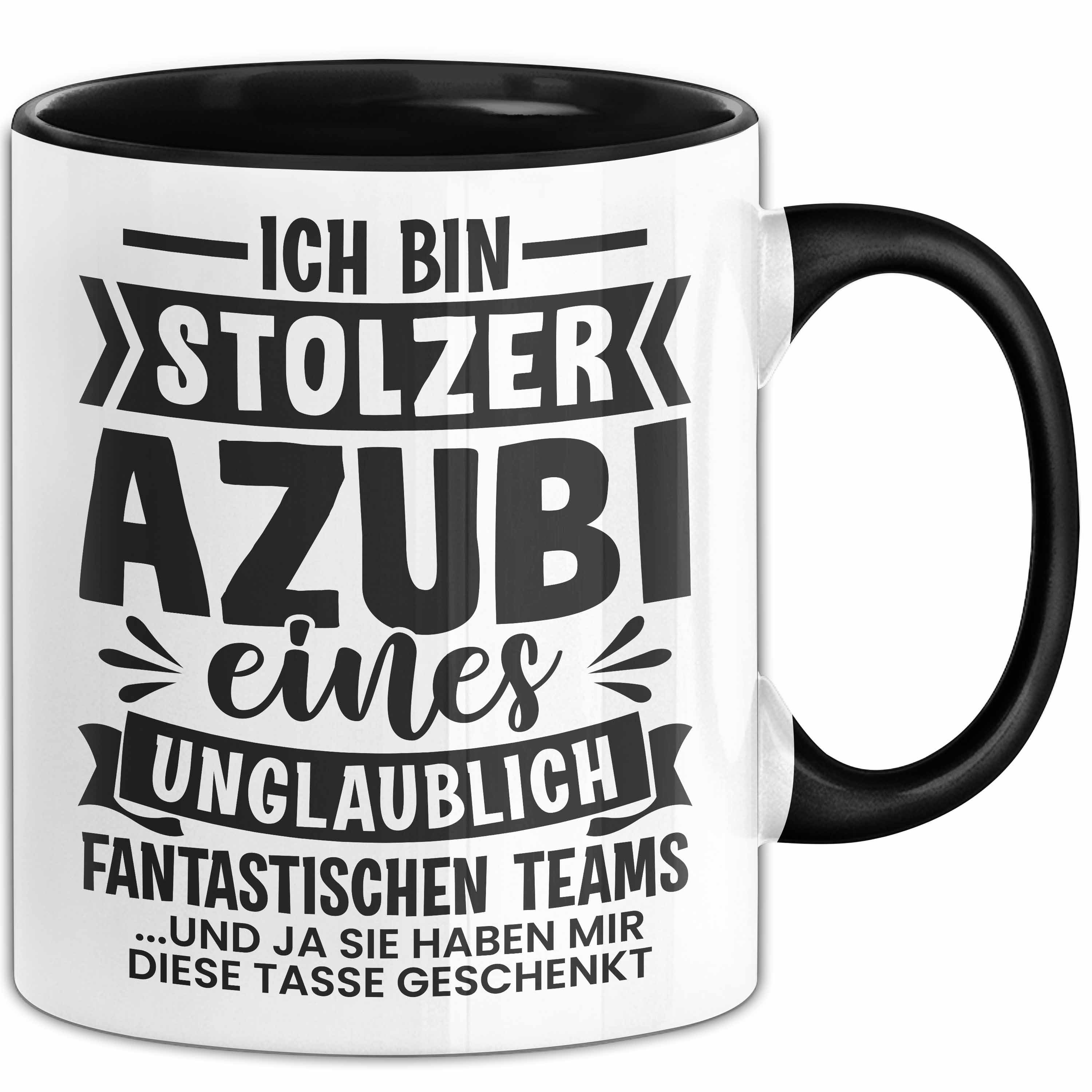 Trendation 'Ausbildung Bestanden' Tasse – Geschenk Für Azubis, Schwarz, Spülmaschinenfest