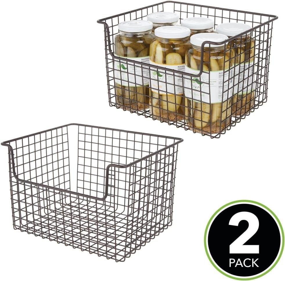 mDesign Aufbewahrungssystem mDesign Allzweckkorb Gitterbox Drahtkorb Aufbewahrung 2er-Set Metall – Bild 4 von 5