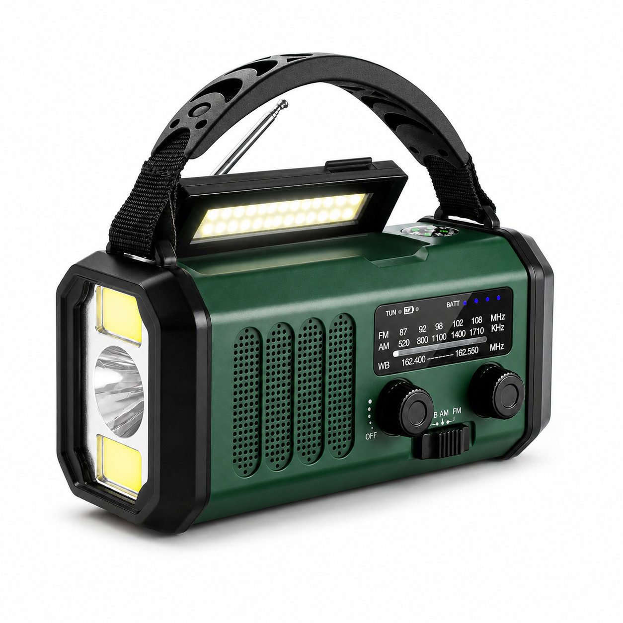 Tekoo Notfallradio 10000mAh mit Solar, Kurbel, LED, SOS, IPX6, UKW Notfallradio (UKW, FM, MW, AM, Wetterradio, 14 W, IPX6 Spritzwassergeschützt, 3-Modi-Taschenlampe, Notfall-Wetterradio)