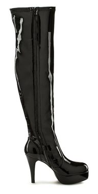 LASCANA Belle Affaire Overkneestiefel mit Plateau und erotischer Lack-Optik, High-Heel-Stiefelette