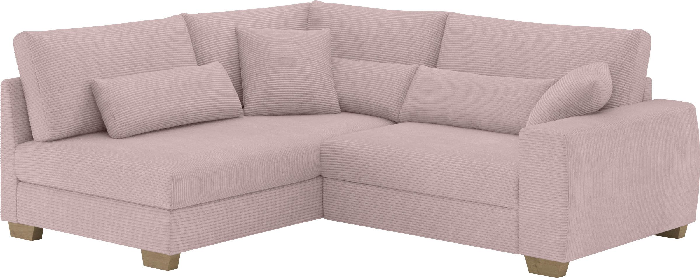 Mr. Couch Ecksofa "Helena L-Form", Mit Federkern, wahlweise mit Bettfunktio günstig online kaufen
