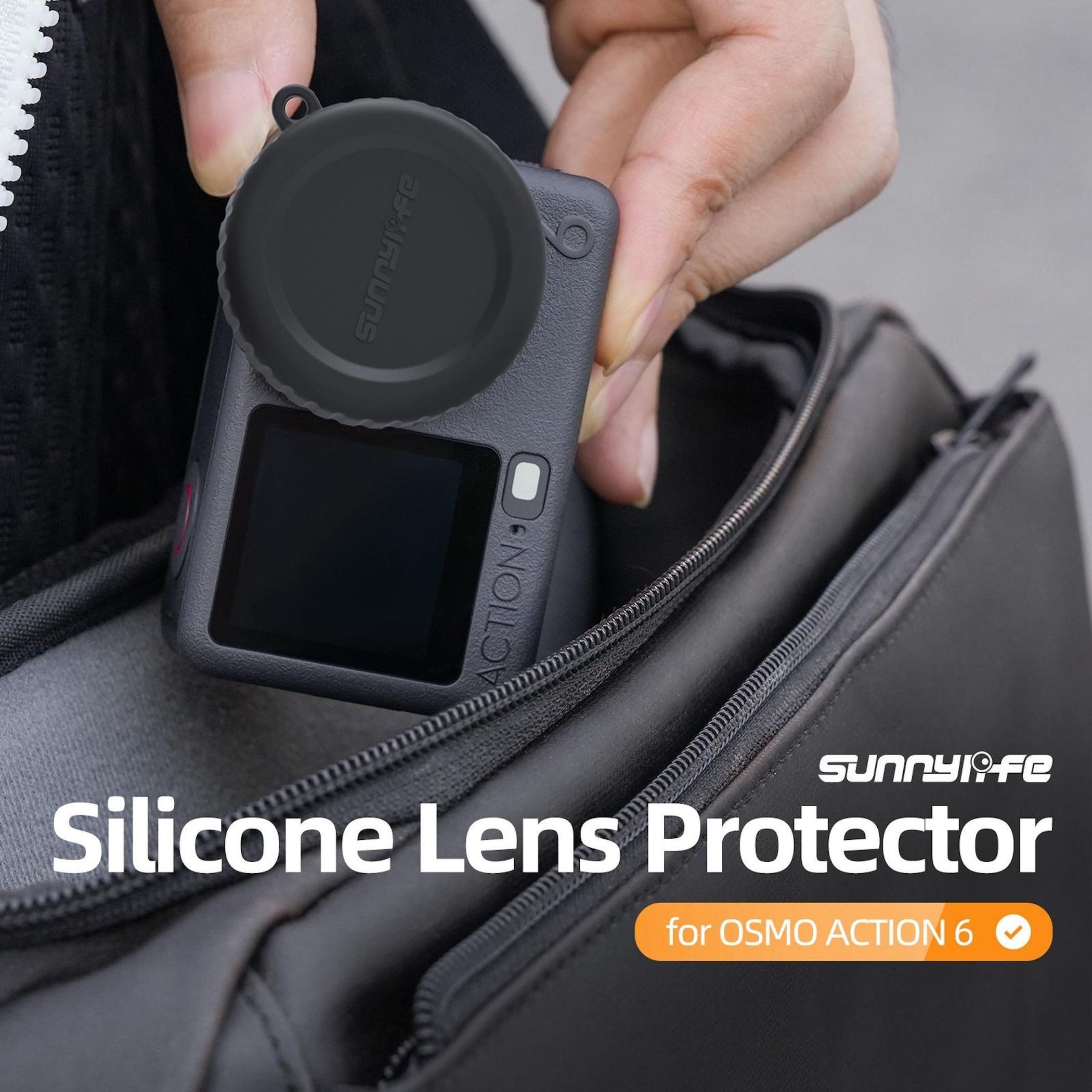 Wigento Silikon Linsenschutz für DJI Osmo Action 6 Kamera Zubehör Schwarz Zubehör Drohne (Kompakt, Leicht, Robust, Passgenau, Kratzhemmend) – Bild 3 von 5