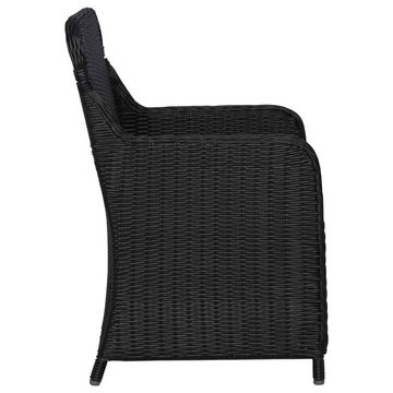 vidaXL Garten-Essgruppe 11-tlg. Garten-Essgruppe Poly Rattan Schwarz, (1-tlg)