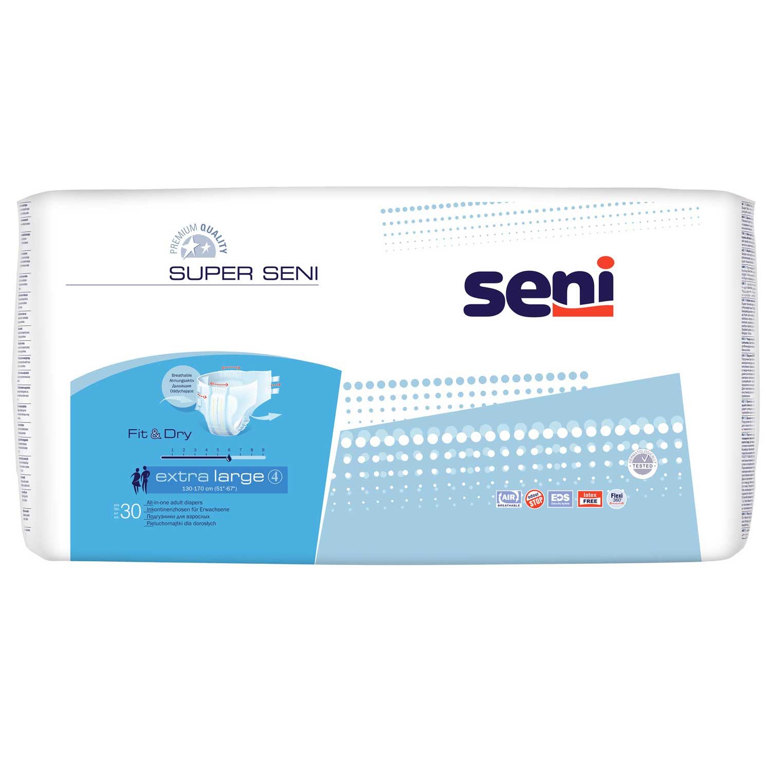 seni Inkontinenzslip 4 x Seni Super Inkontinenzslips Größe XL je 30 Stück, 120 Stück