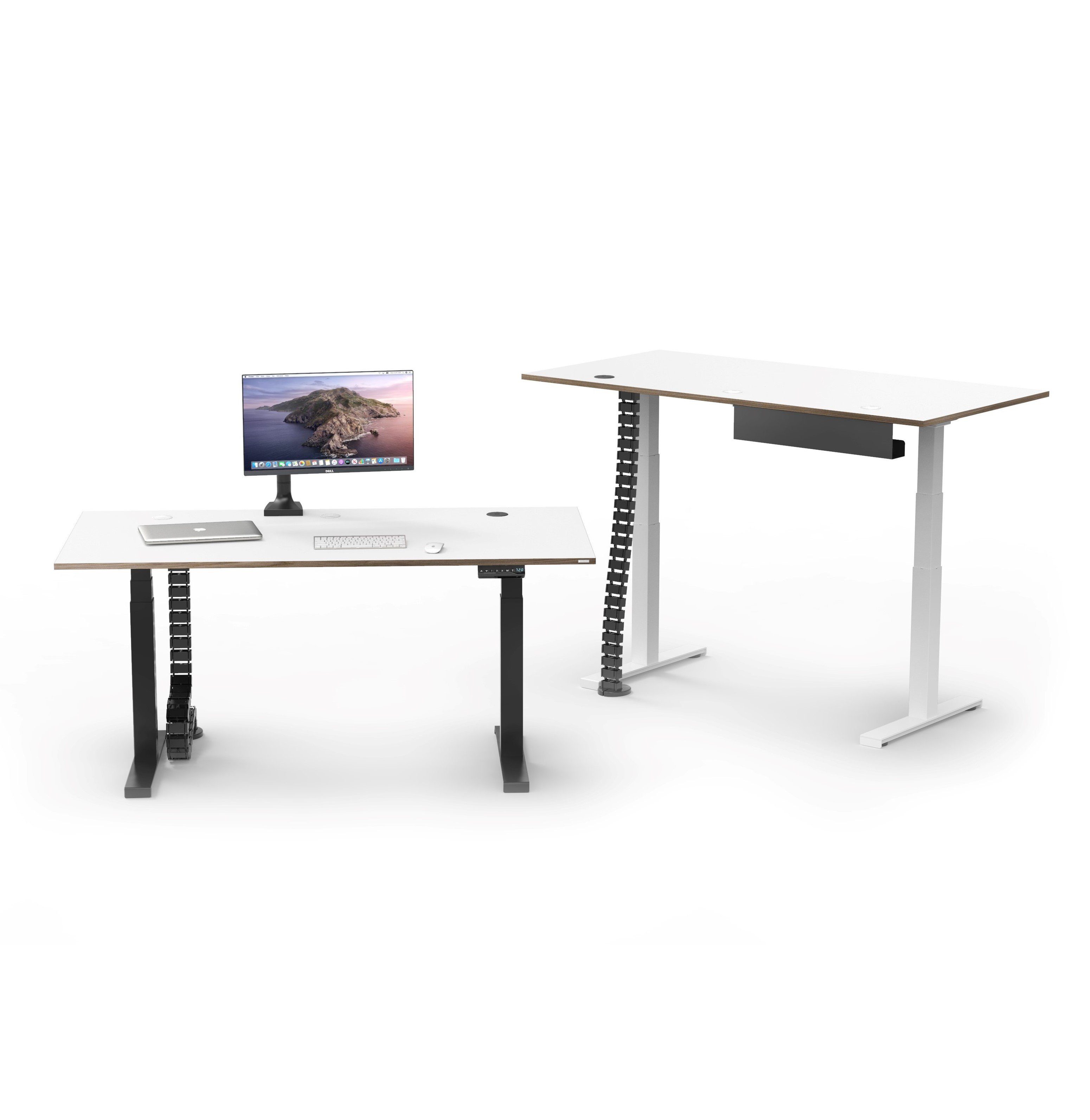 Schreibtisch Arbeiten SPECTRAL höhenverstellbare Snow/Black und und Ergonomisches Just-Office Sitzen Homeoffice. im Schreibtische für Büro Stehen. Elektrisch im