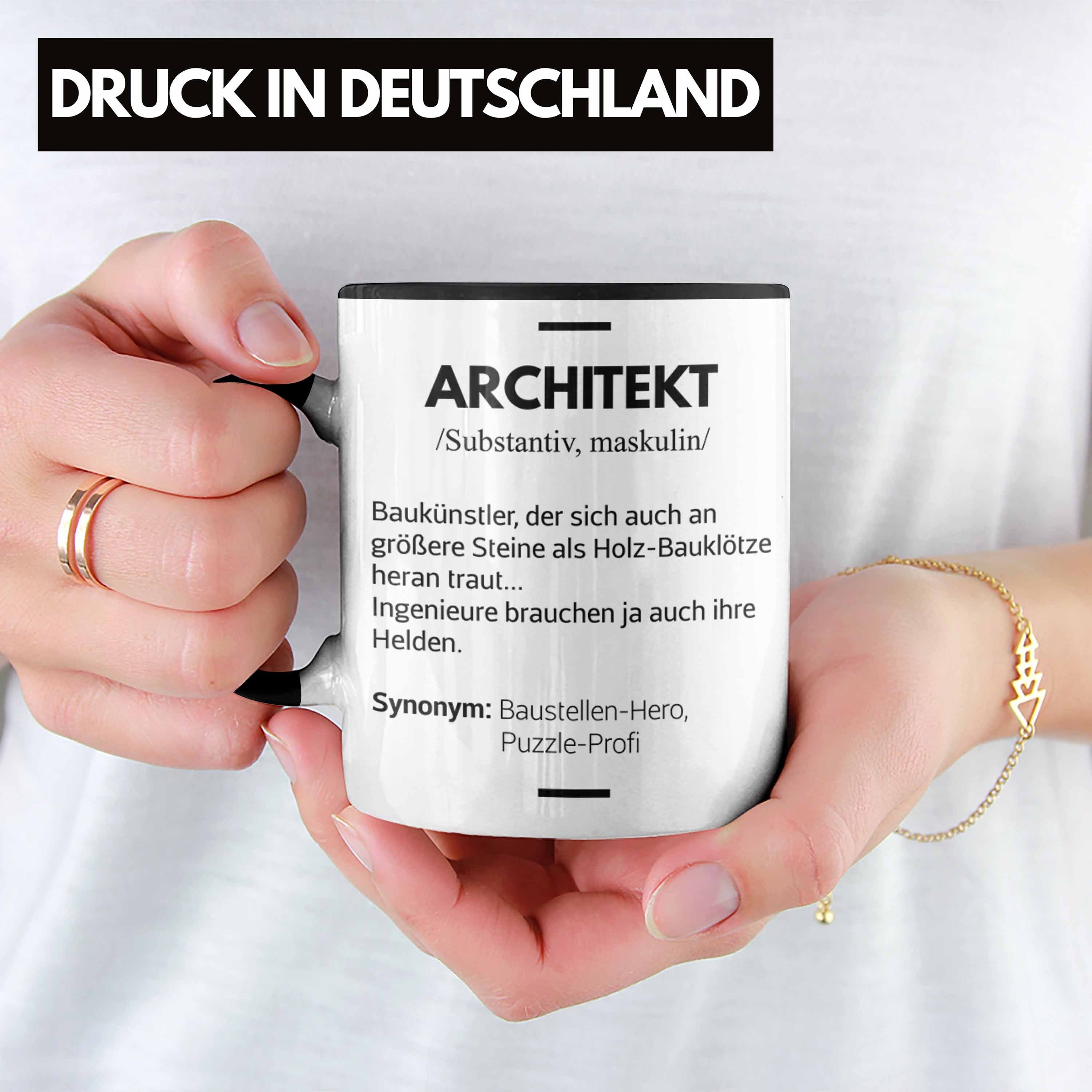 Trendation Tasse Trendation Geschenkidee Geschenke Schwarz - mit Architekt Spruch Architekten Tasse Kaffeetasse Lustig Spruch Architektur