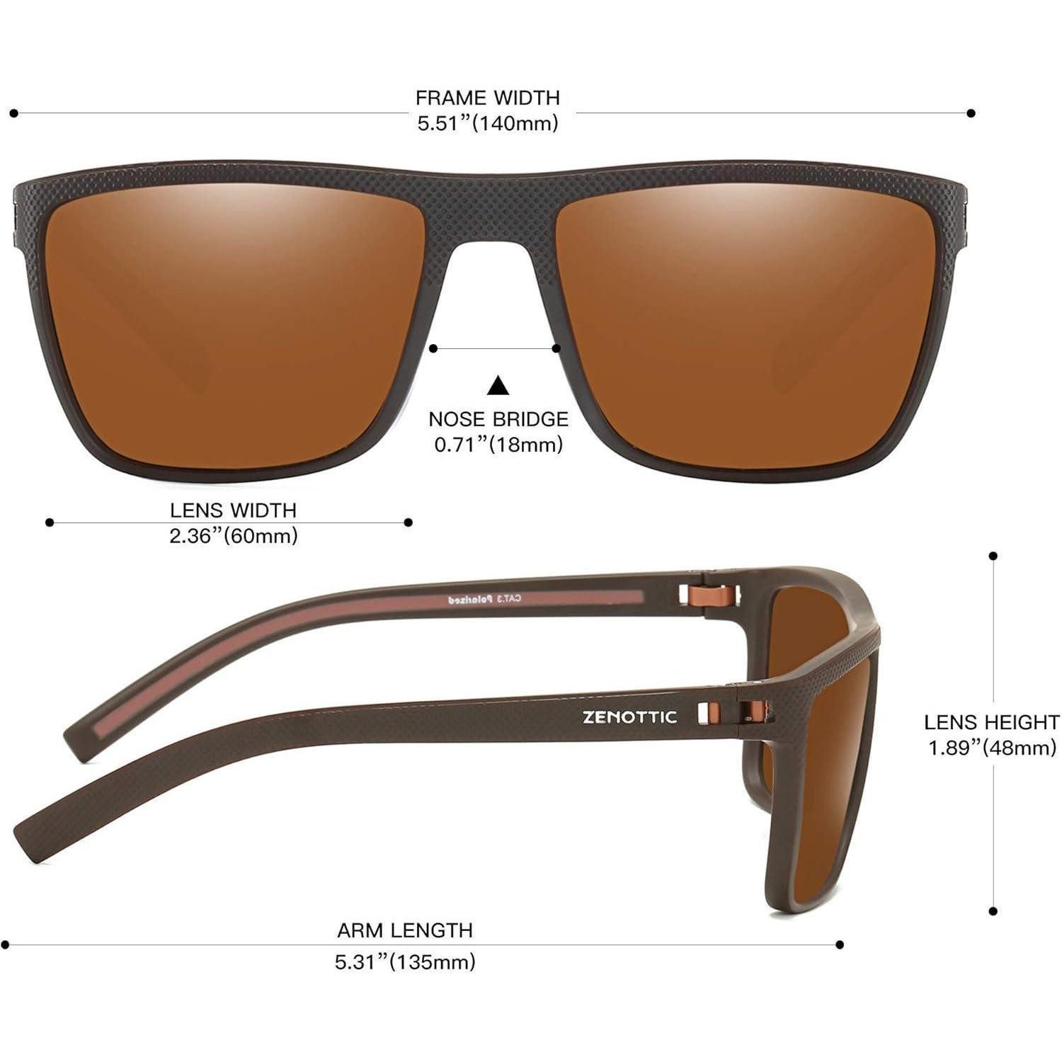 LuxusKollektion Sonnenbrille Sonnenbrille Herren Polarisiert TR90 C01 Brauner Rahmen Braune Linse
