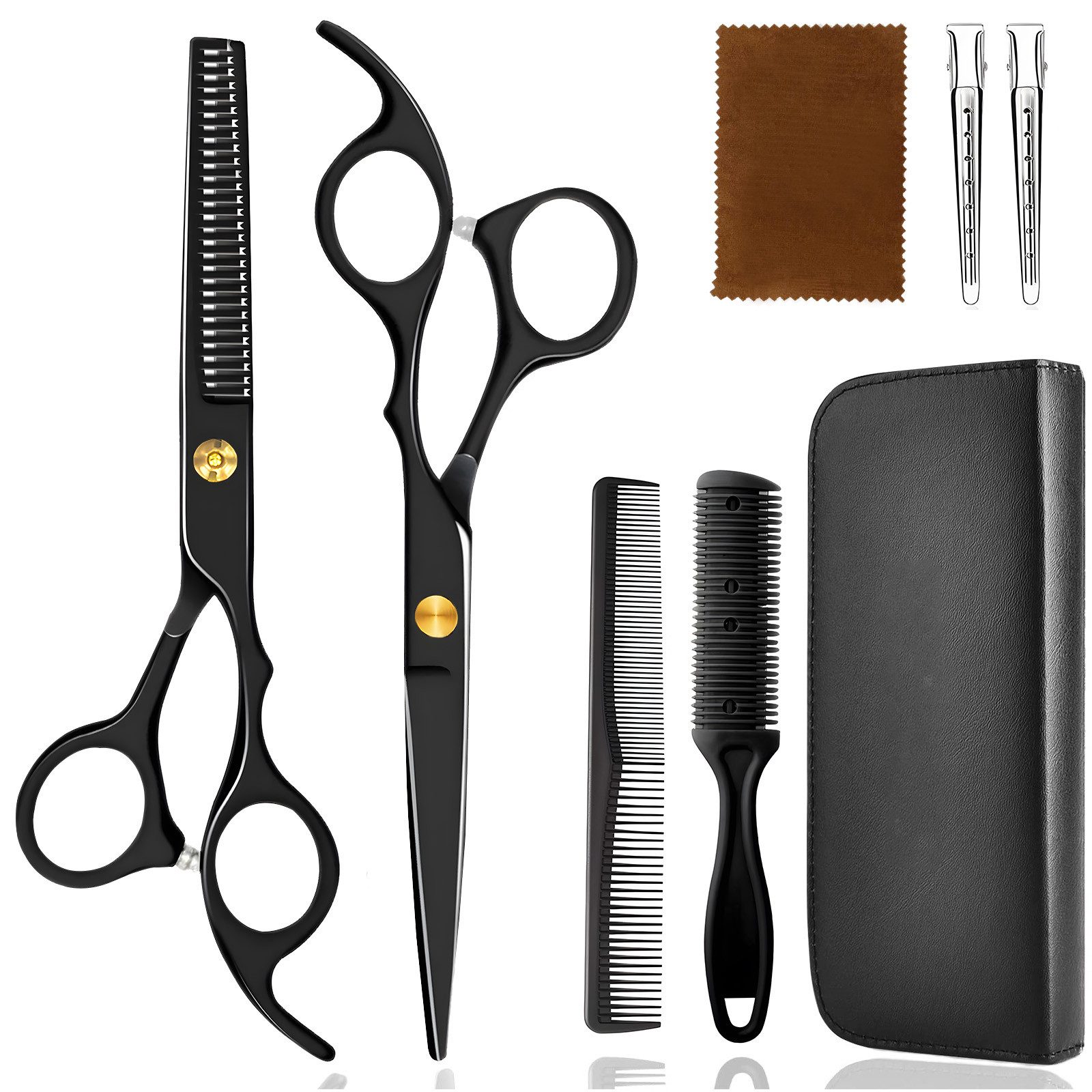 Comfy Mate Haarschere Friseurscheren Set 6,7 Zoll aus Edelstahl mit Kamm & Etui, Profi Haarschneideset