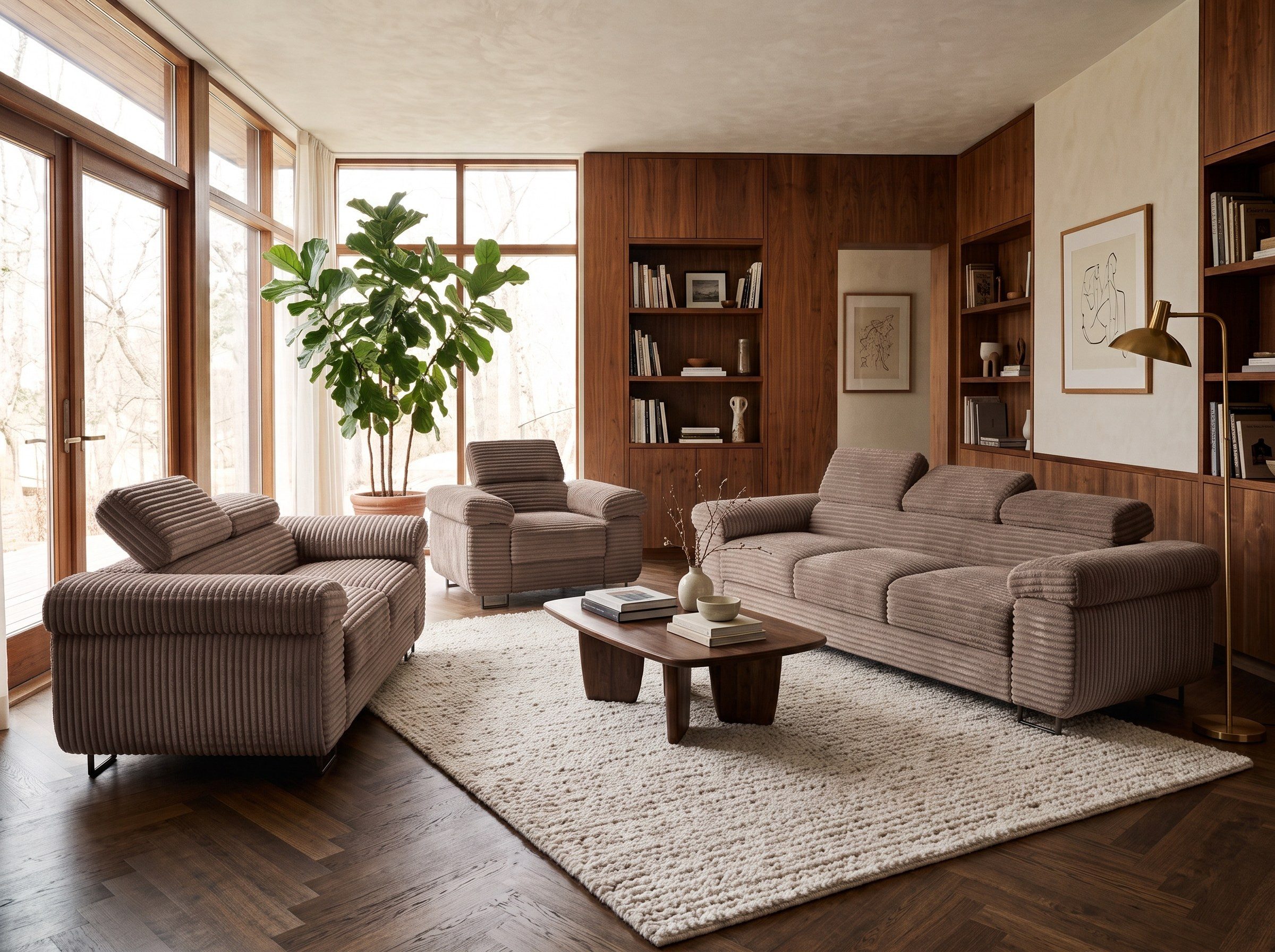 Labett Polstergarnitur Sofaset mit Bettfunktion und verstellbare Kopfstützen Gustavo 3-2-1