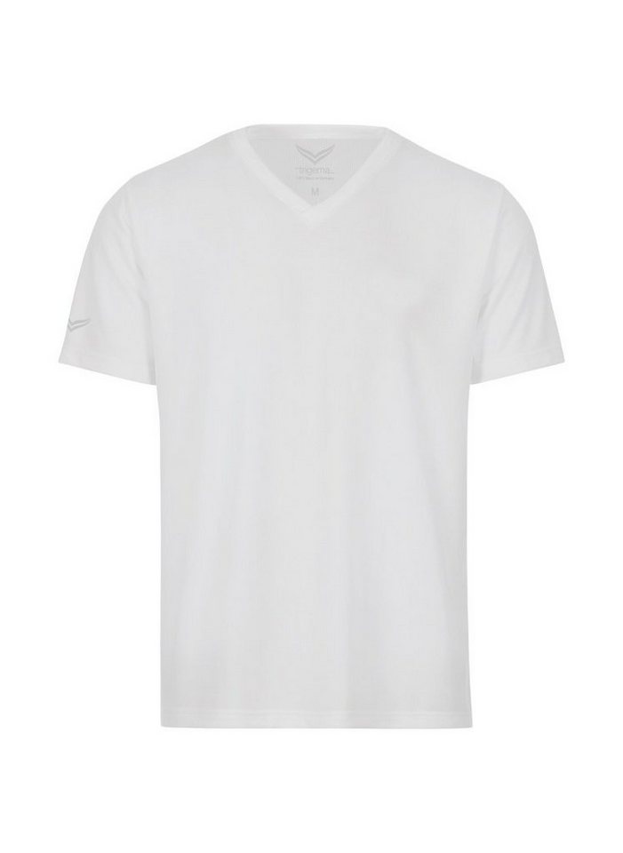 Trigema T-Shirt TRIGEMA V-Shirt COOLMAX®, Reflektierende TRIGEMA-Schwinge  auf der Brust
