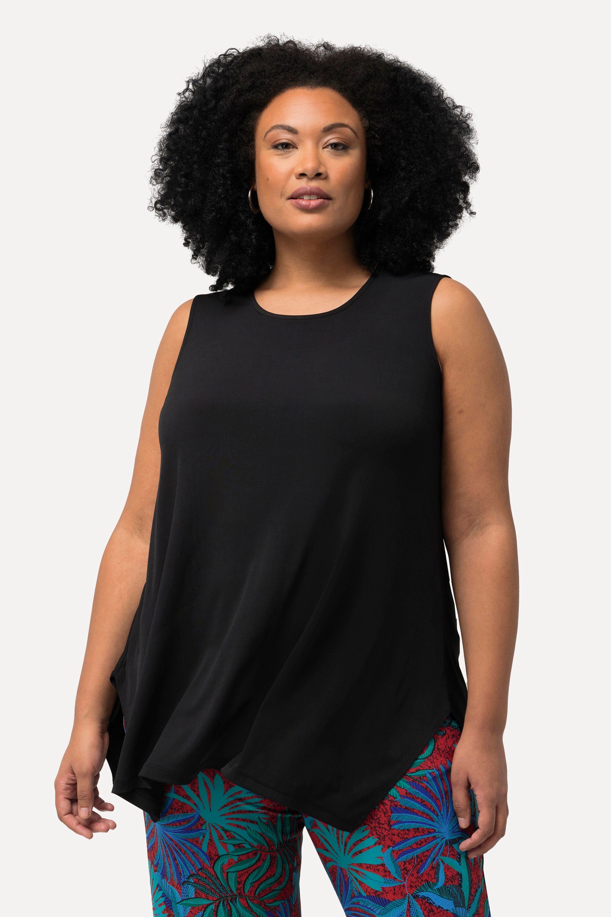 Ulla Popken Longtop Jerseytop Zipfelsaum A-Linie günstig online kaufen