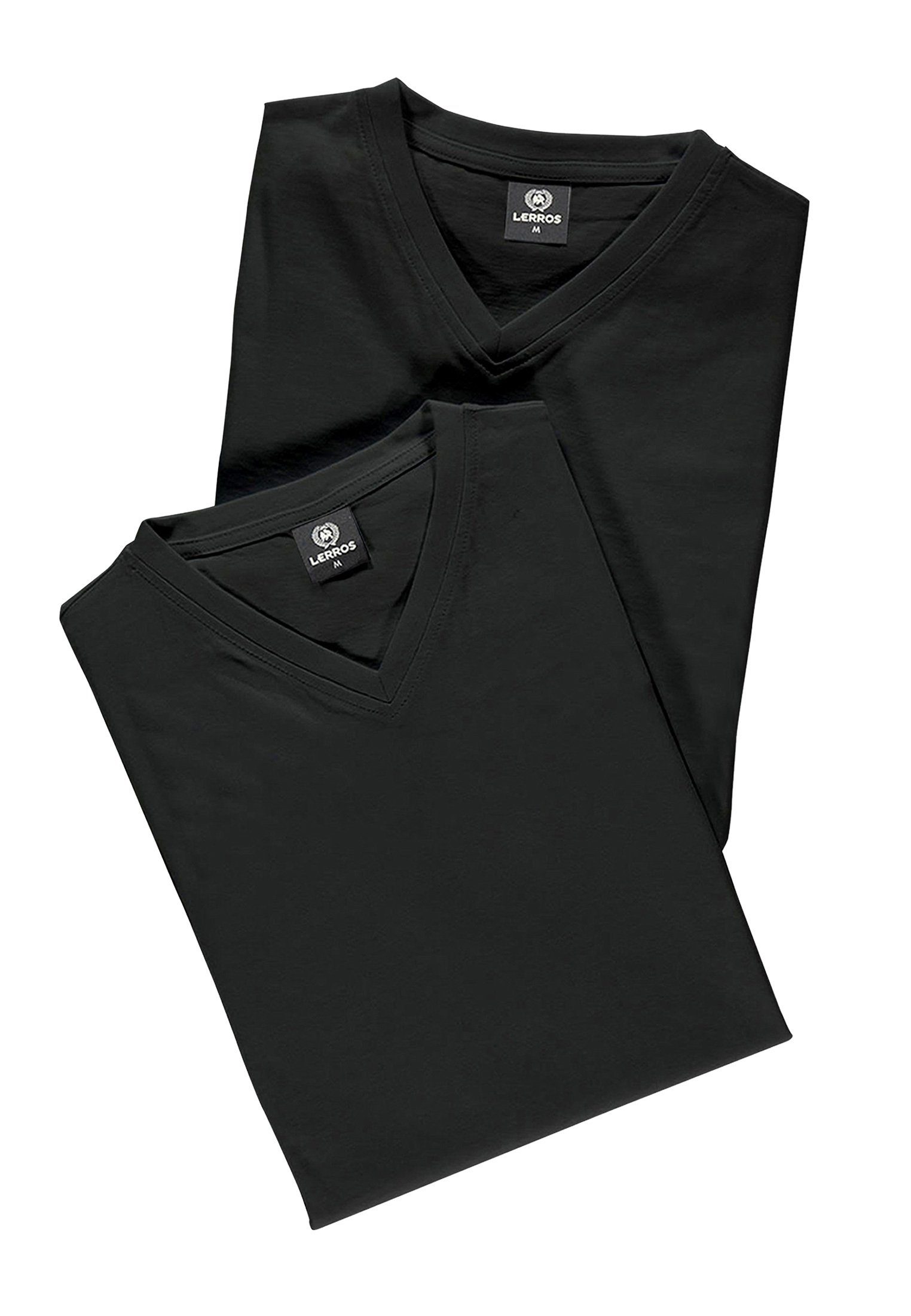 LERROS T-Shirt LERROS V-Neck Doppelpack T-Shirt in Premium Baumwollqualität BLACK