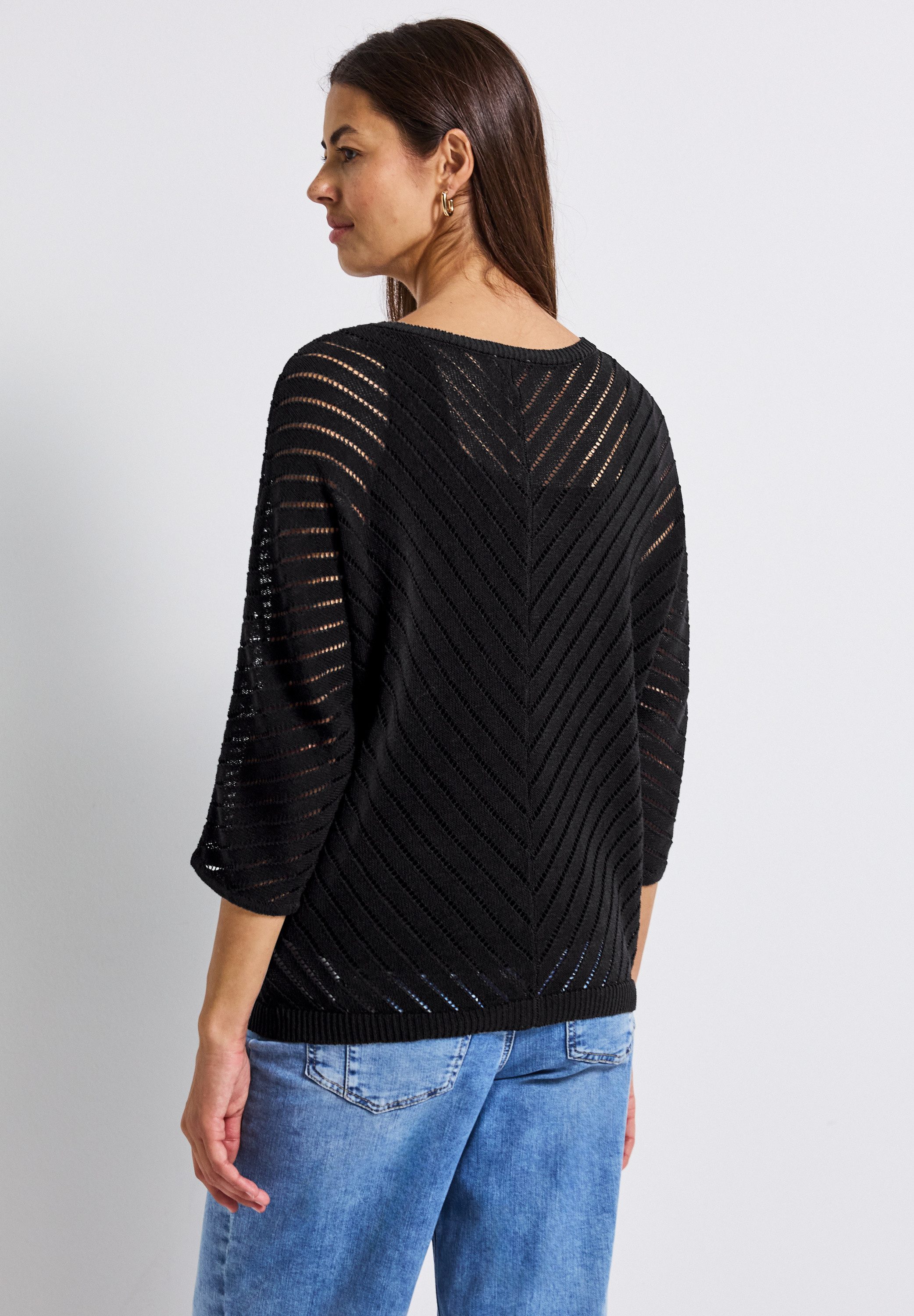 STREET ONE Strickpullover mit durchscheinenden Häkel-Details günstig online kaufen