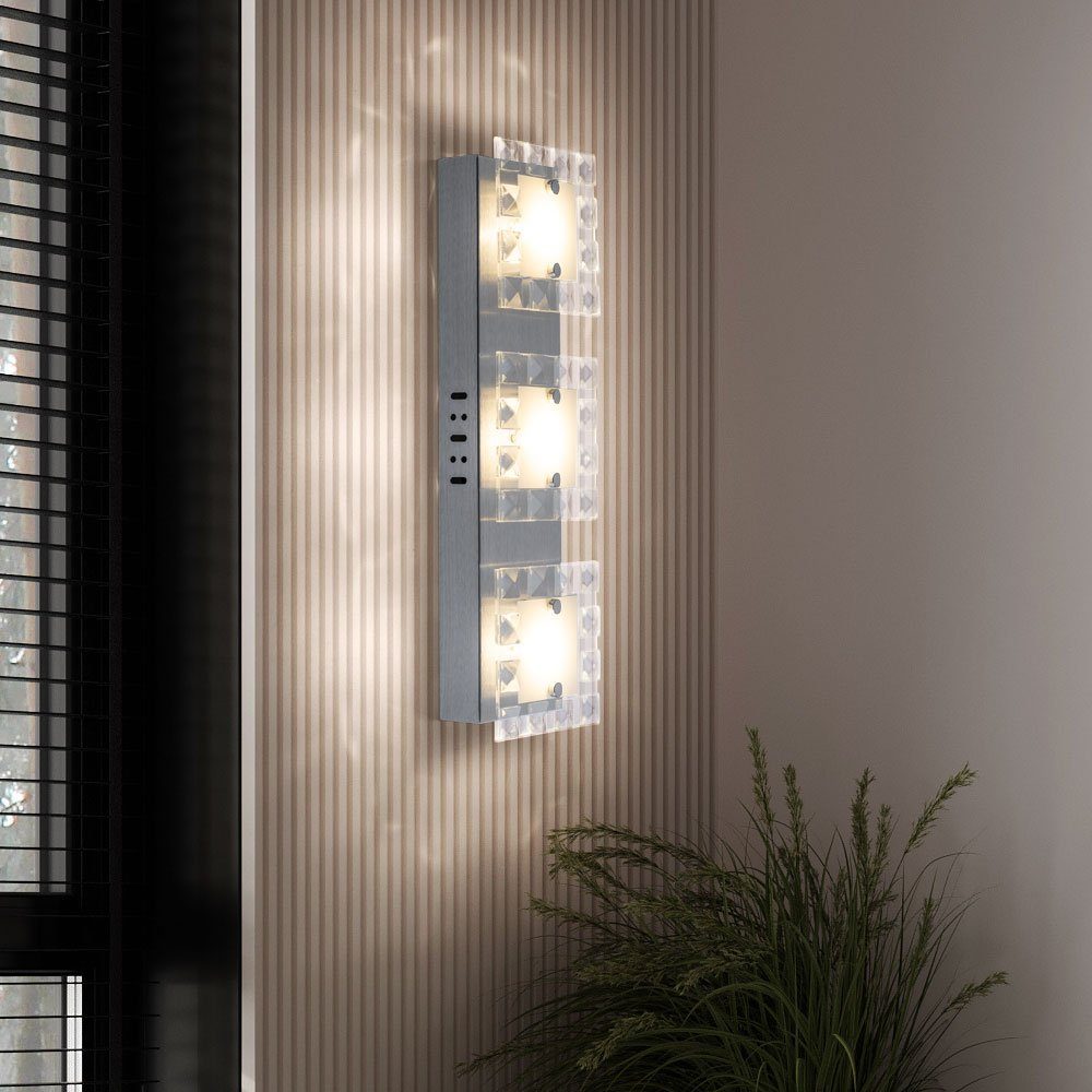 verbaut, LED-Leuchtmittel etc-shop fest Wandleuchte Designleuchte Wandleuchte, Glaskristalle Wandlampe Wohnzimmer LED