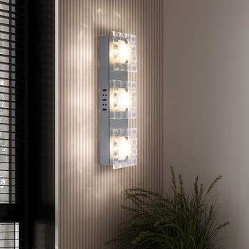 etc-shop LED Wandleuchte, LED-Leuchtmittel fest verbaut, Wandleuchte Wandlampe Designleuchte Wohnzimmer Glaskristalle