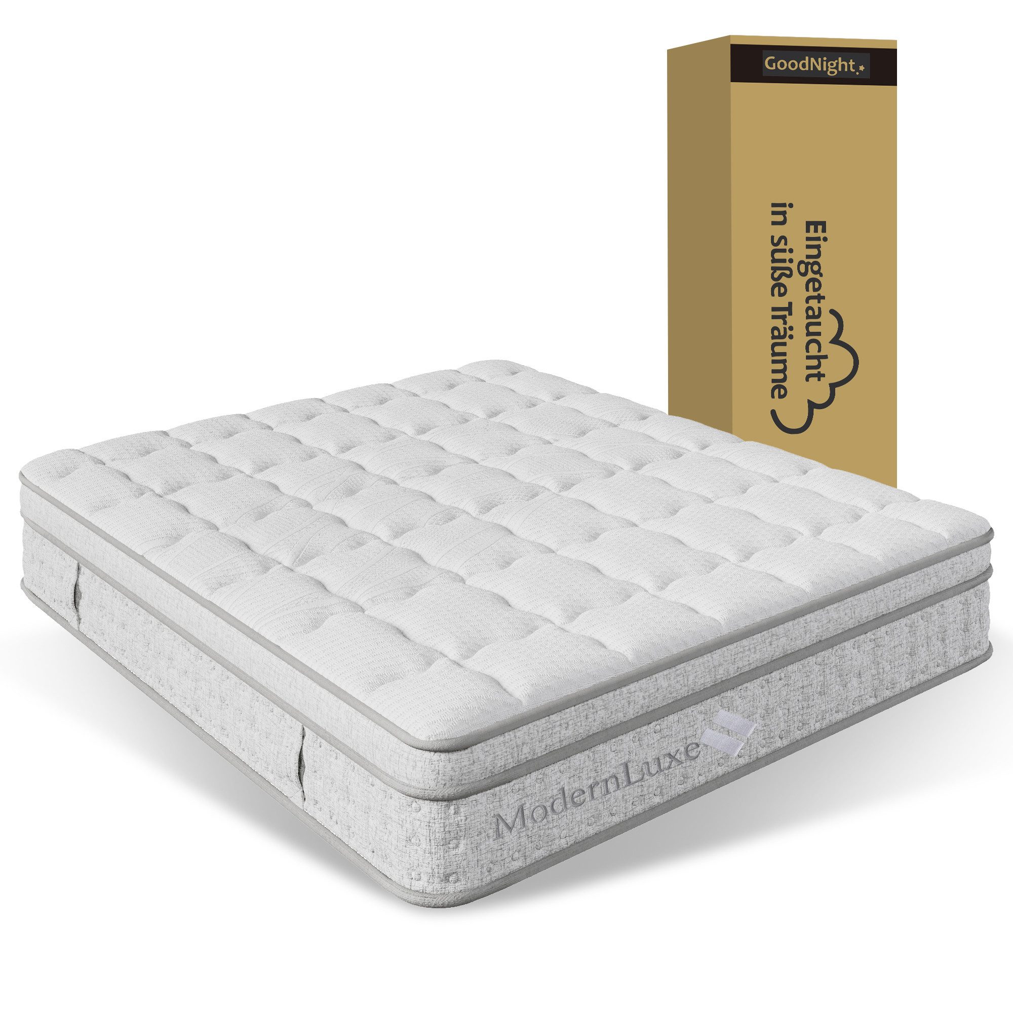 Taschenfederkernmatratze 7-Zonen Taschenfederkernmatratze, Kaltschaum & Tonnentaschenfederkern, TavilaEcon, 25 cm hoch, Druckentlastend & Atmungsaktiv, 90/140/160×200cm