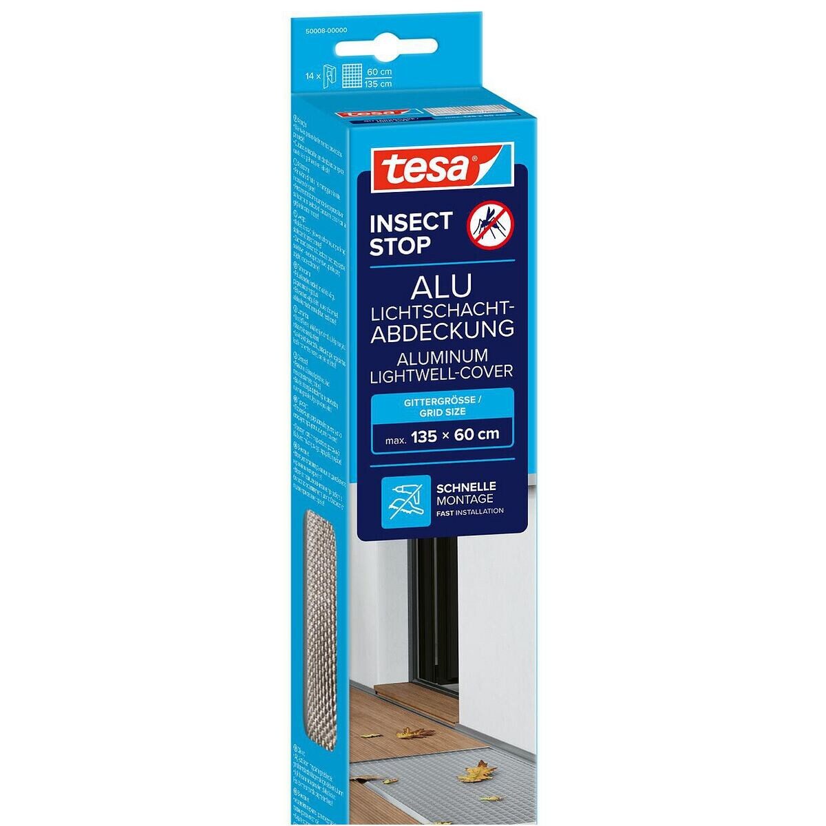 tesa Lichtschachtabdeckung Insect Stop 50008, Aluminium