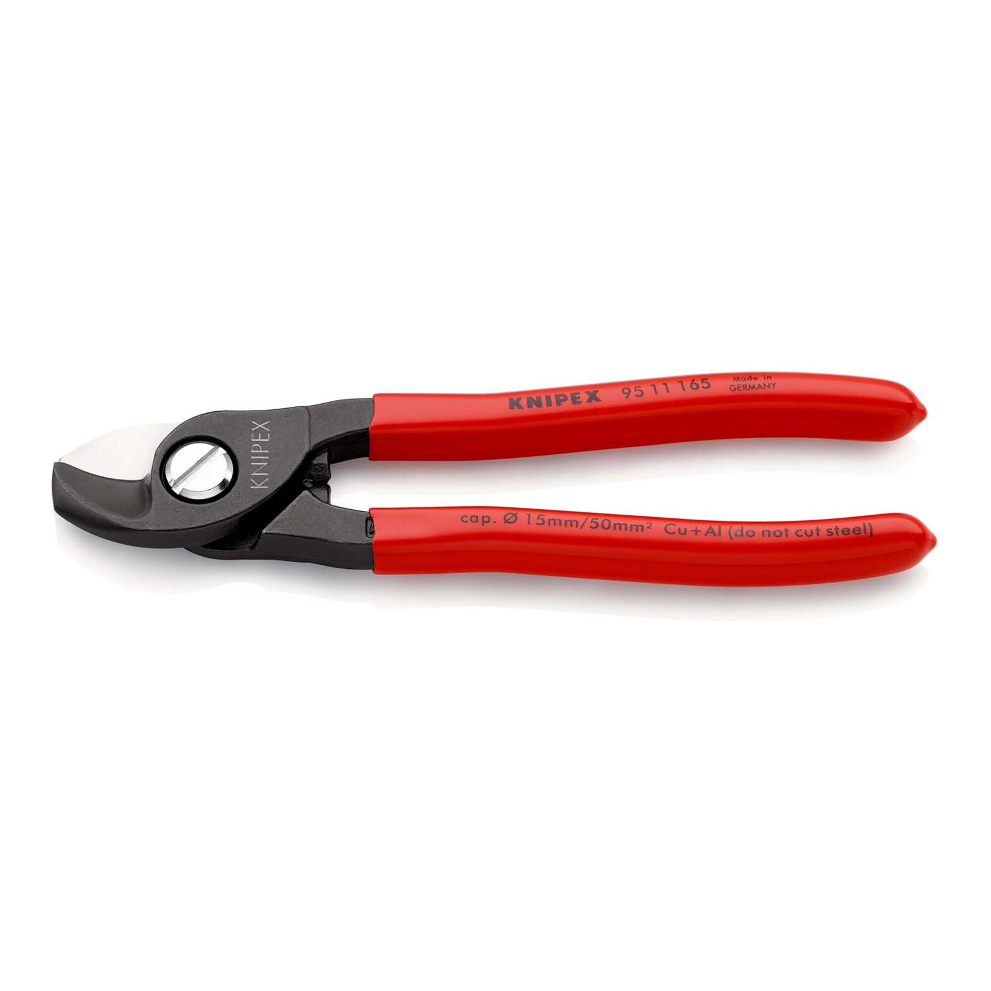 Knipex Kabelschere KNIPEX 95 11 165 Kabelschere mit Kunststoff überzogen brüniert 165 mm