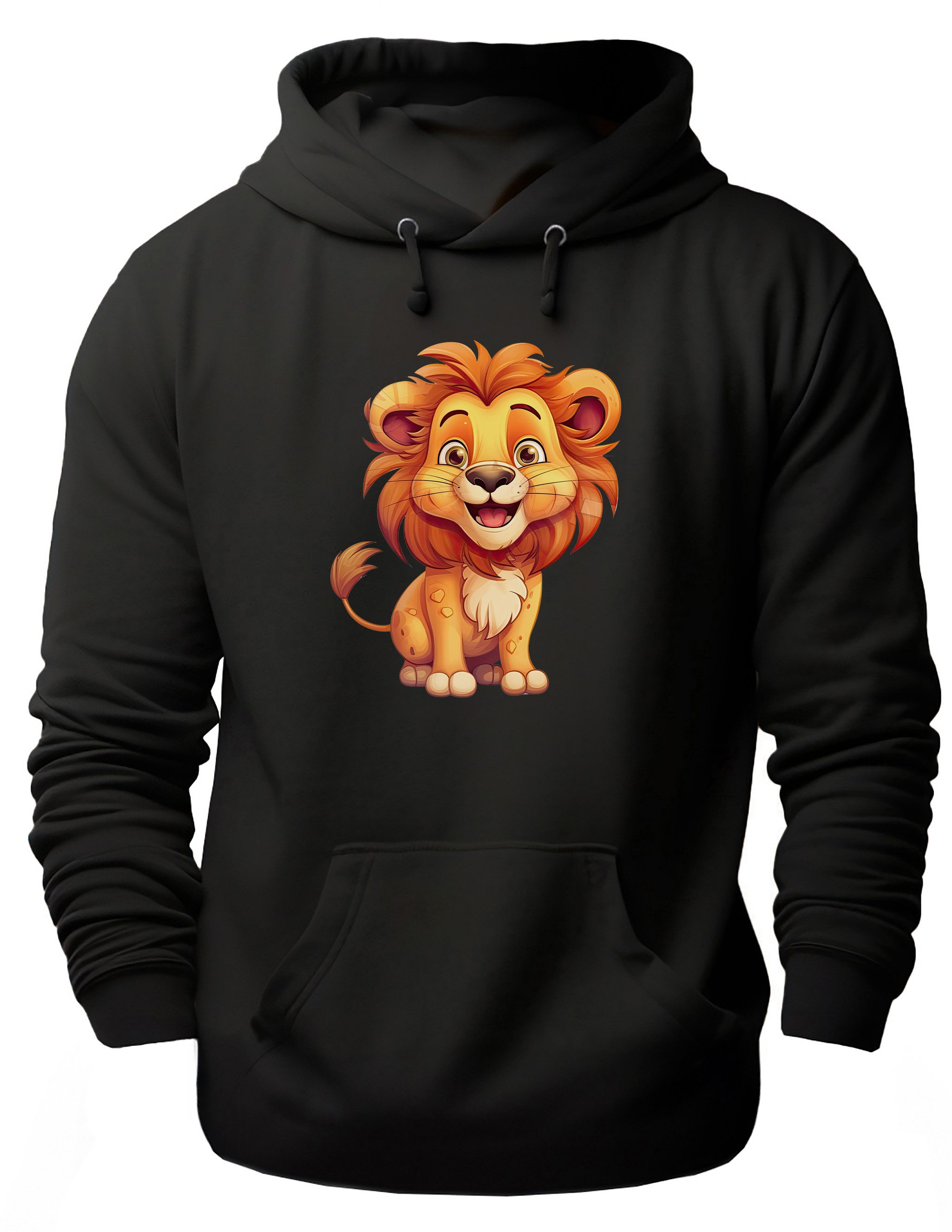 MyDesign24 Hoodie Wildtier Kapuzen Pulli - Löwe Herren und Damen Kapuzensweater - Tier Hoodie i275