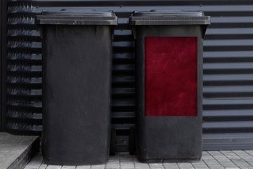MuchoWow Wandsticker Rot - Bordeaux - Abstrakt (1 St), Mülleimer-aufkleber, Mülltonne, Sticker, Container, Abfalbehälter