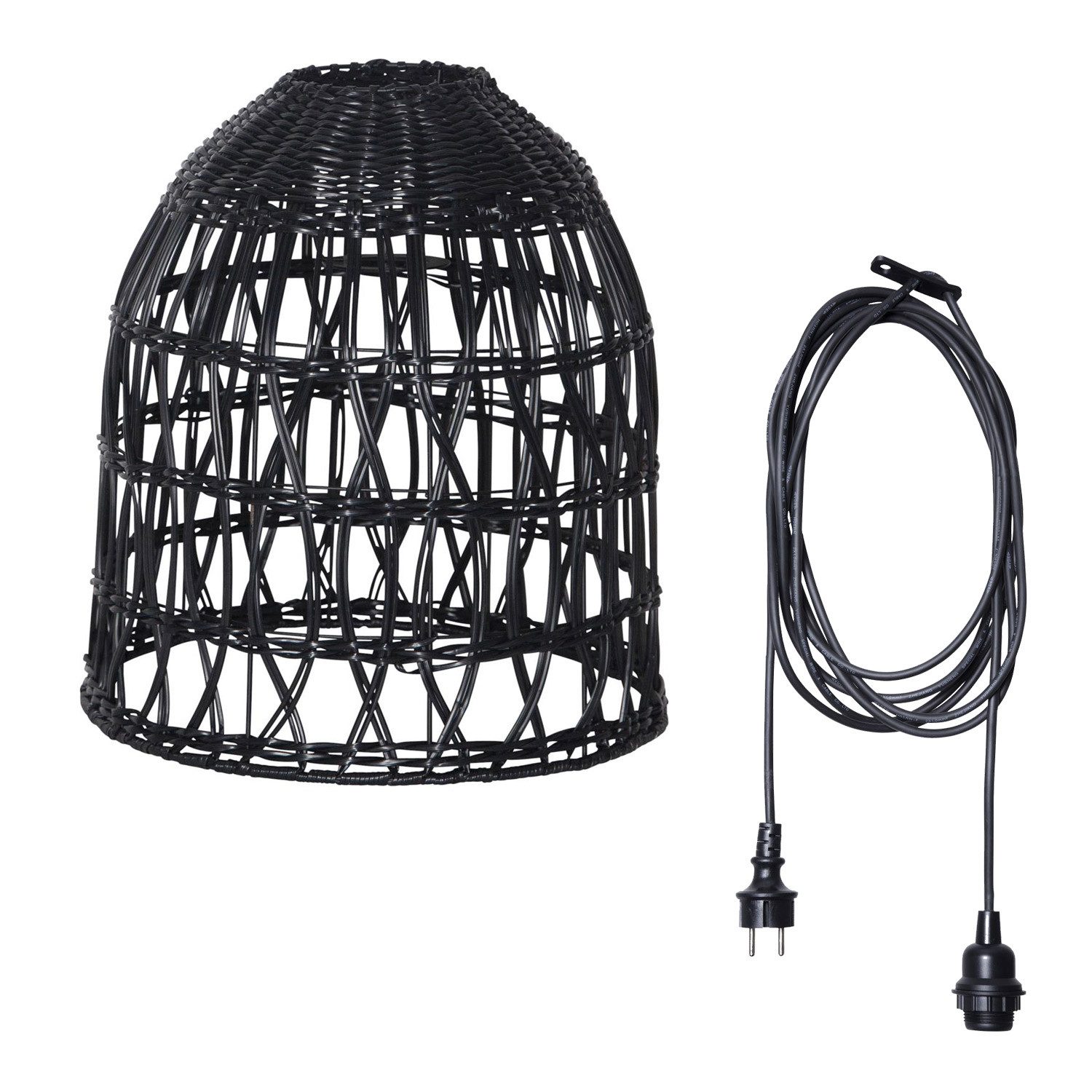 MARELIDA Hängeleuchte Lampenschirm BELL Rattanstil outdoor günstig online kaufen