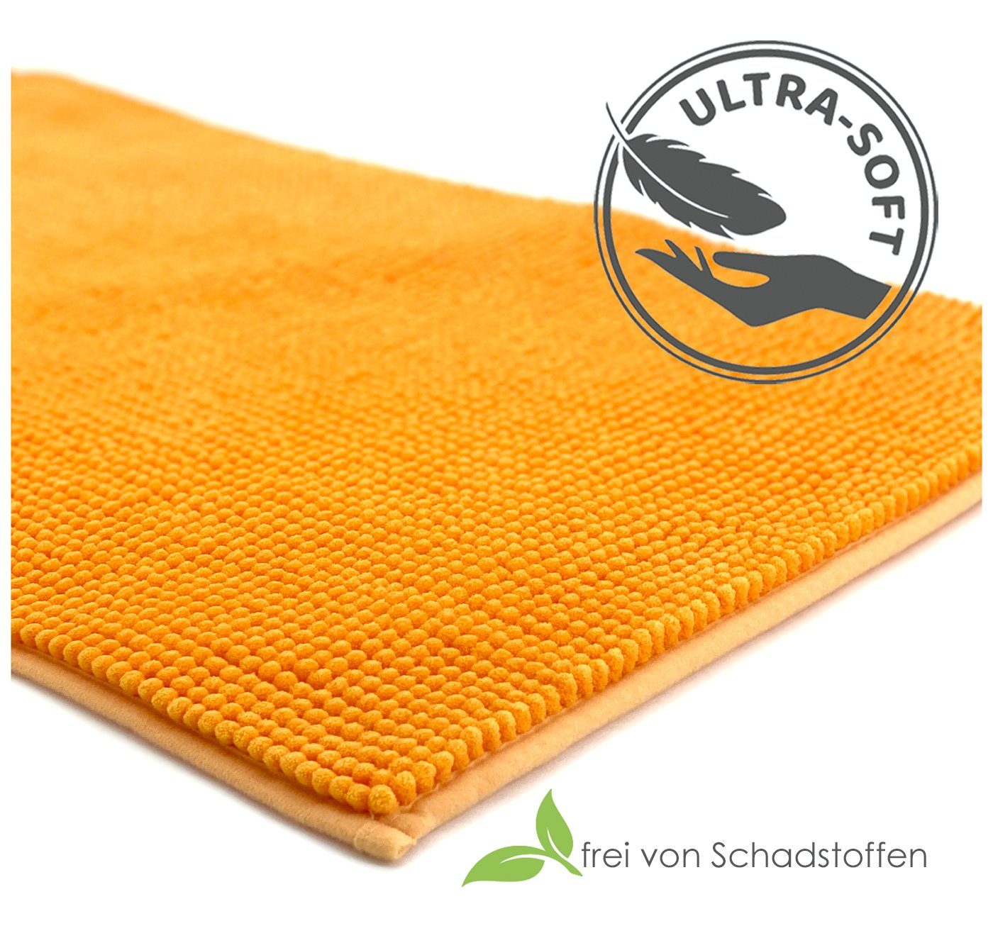 heimtexland Badematte Badvorleger Chenille Badteppich Duschvorleger, rutschhemmend beschichtet, Fußbodenheizung geeignet, schnell trocknend, strapazierfähig, fu – Bild 4 von 5
