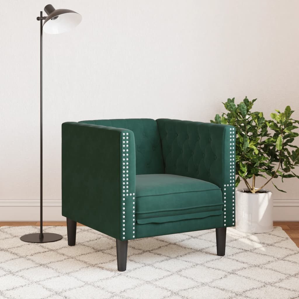 vidaXL Sofa Chesterfield-Sessel Dunkelgrün Samt günstig online kaufen